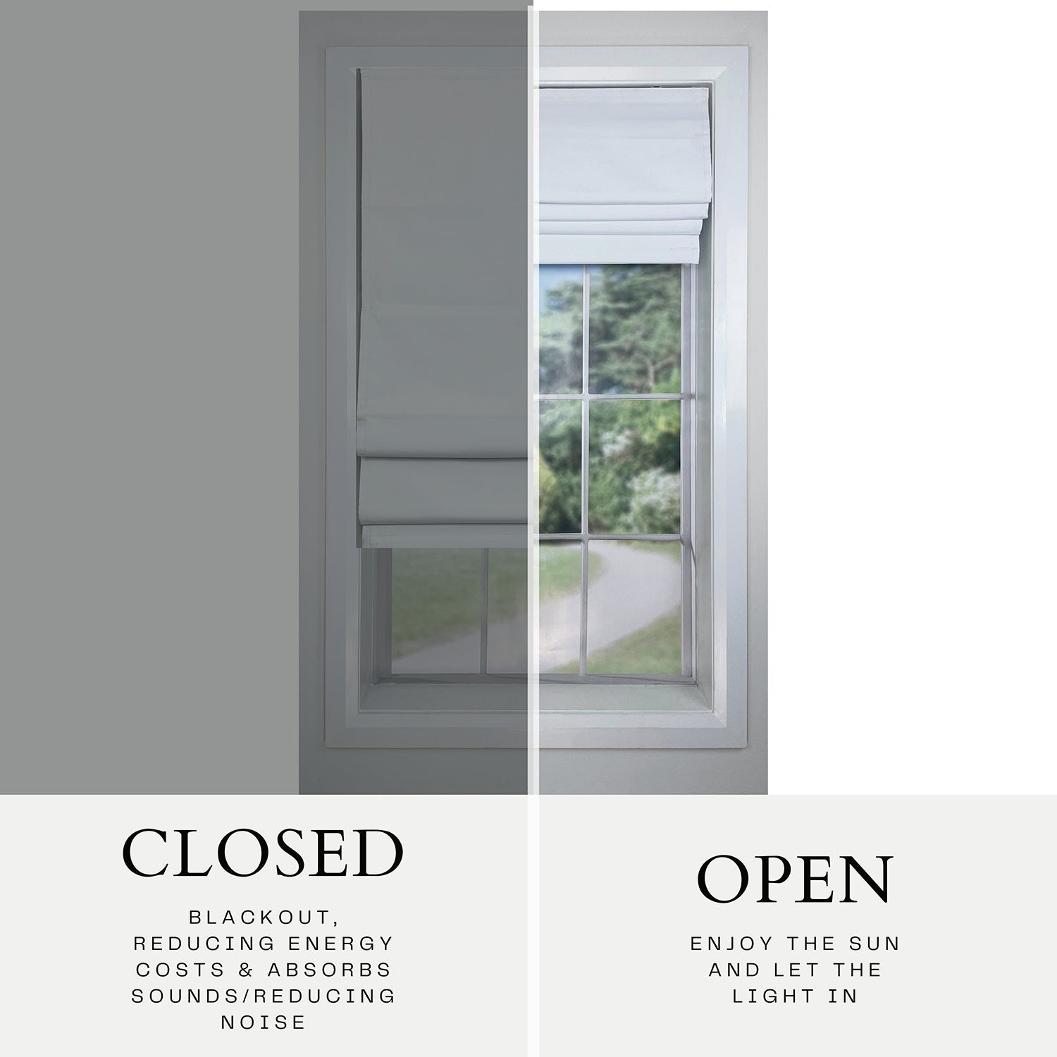 Versailles - Cordless Roman Shade, Augustus Collection, Darkening Fabric, 33" x 63", Ivory