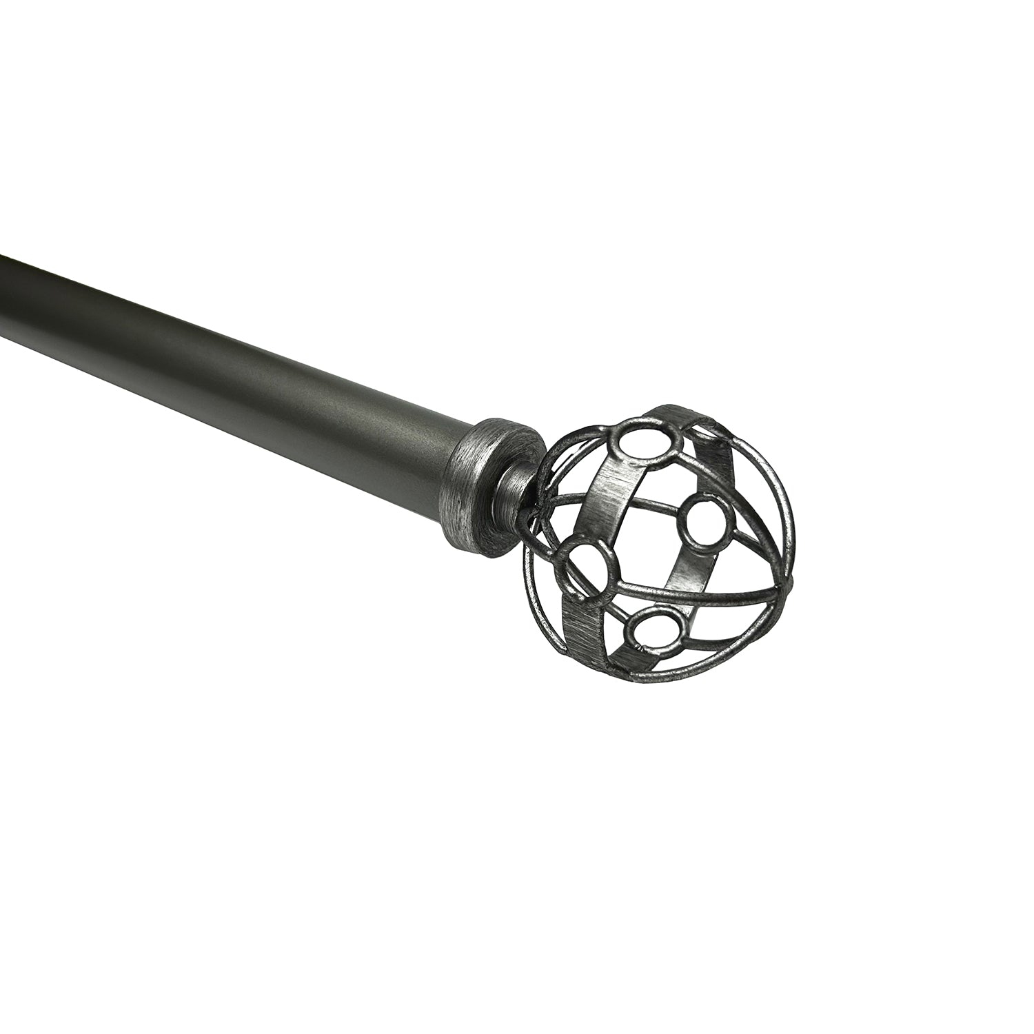 Versailles – Ensemble de tringle à rideaux Esencial Atlas, longueur réglable de 36 à 72&nbsp;po, argenté