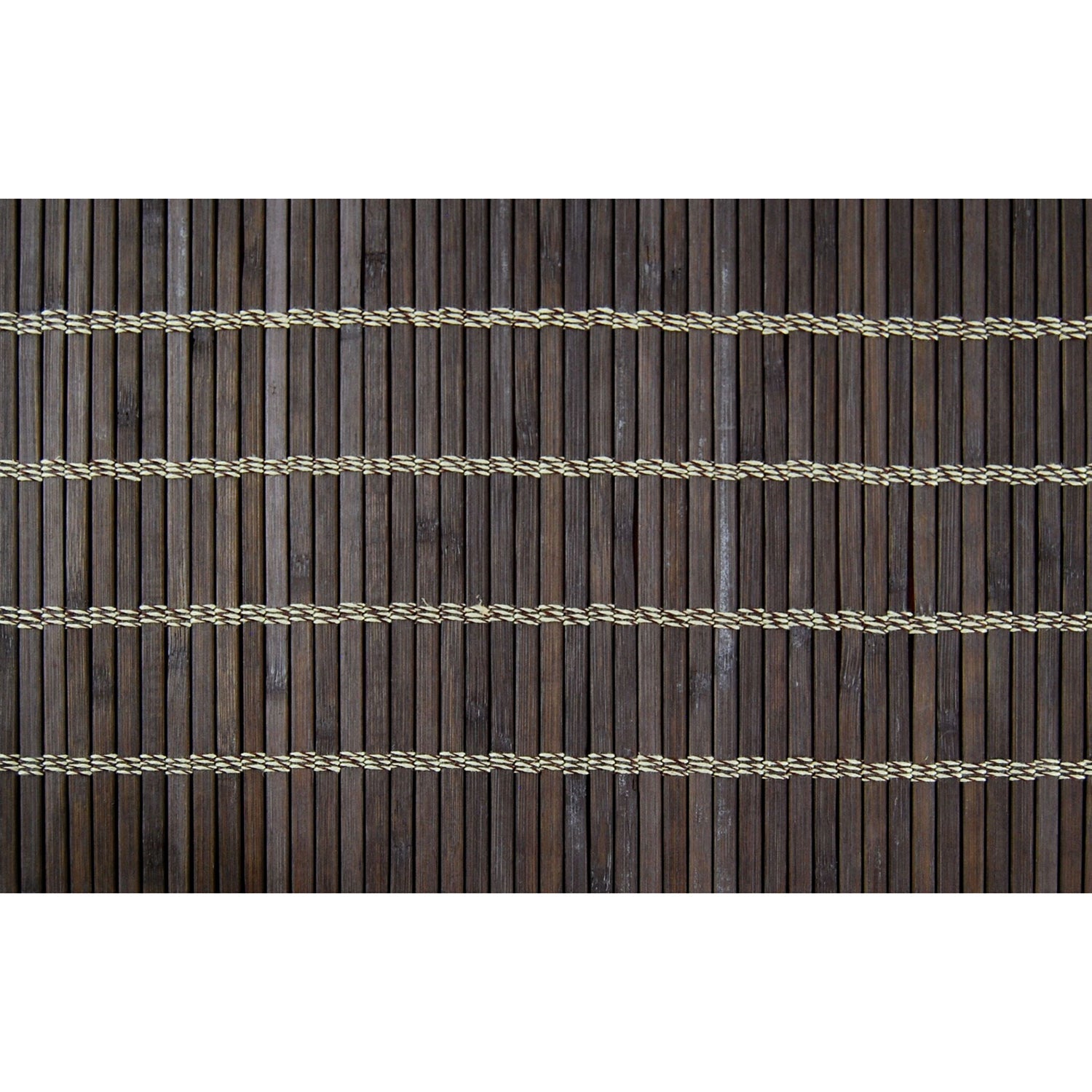 Versailles - 2 Bamboo Grommet Top Curtain Panels, Brass Grommets, 48" x 36", Walnut