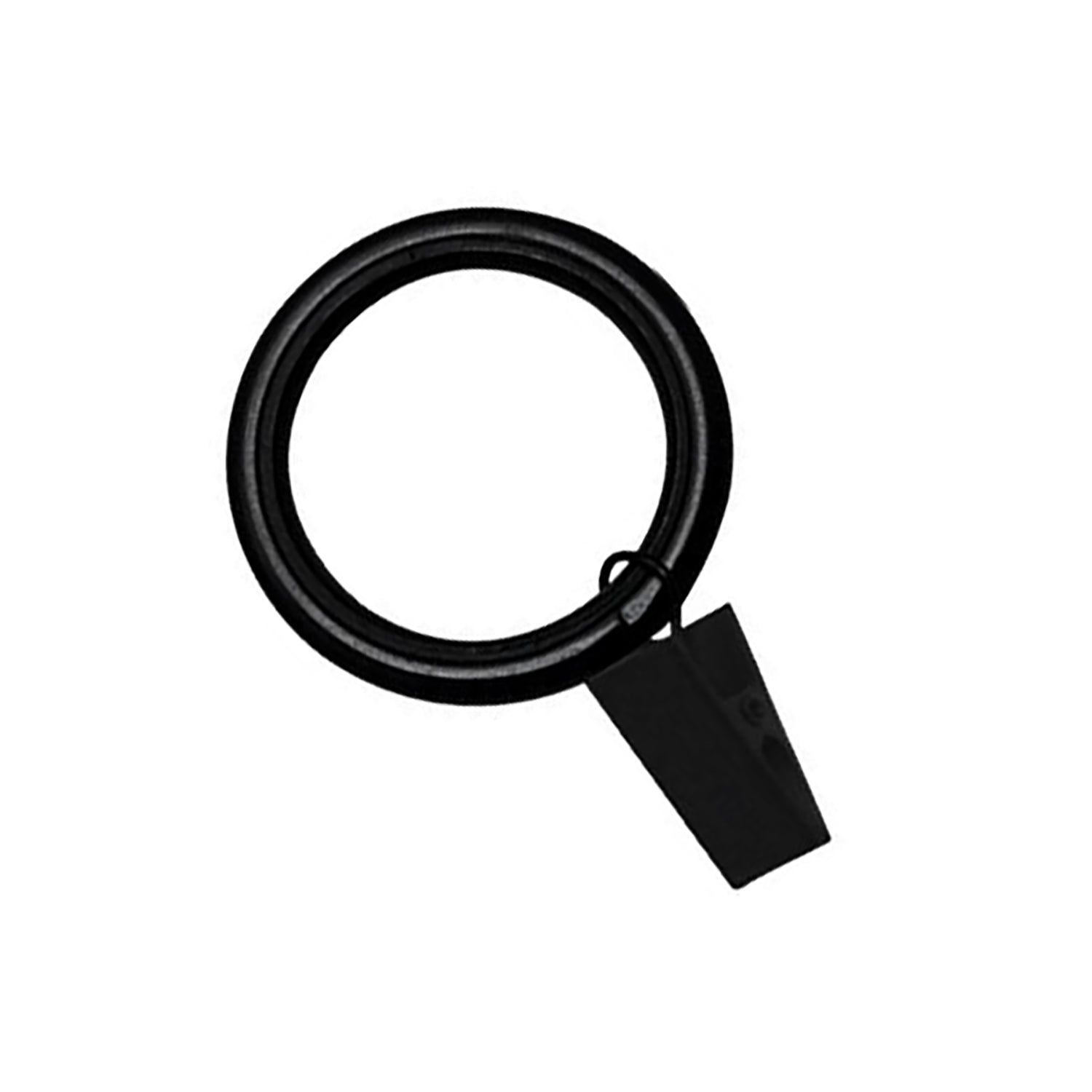 Versailles - Set of 7 Curtain Clip Rings with Nylon Lining, Silent Glide, Black