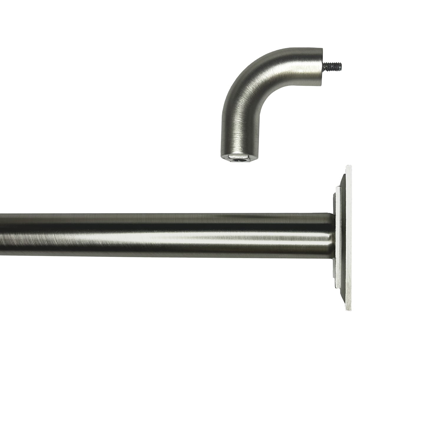 Versailles - BlackOut Room Darkening Curtain Rod Set, Two Mounting Options, Adjustable length from 48" to 86", Silver