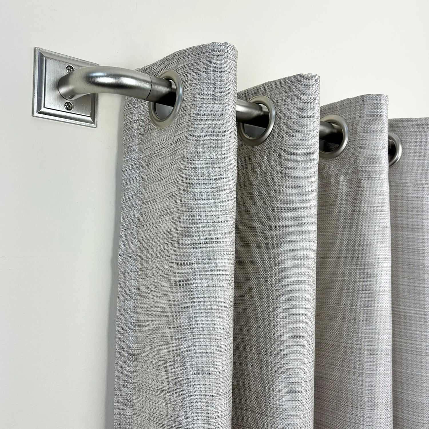 Versailles - BlackOut Room Darkening Curtain Rod Set, Two Mounting Options, Adjustable length from 48" to 86", Silver