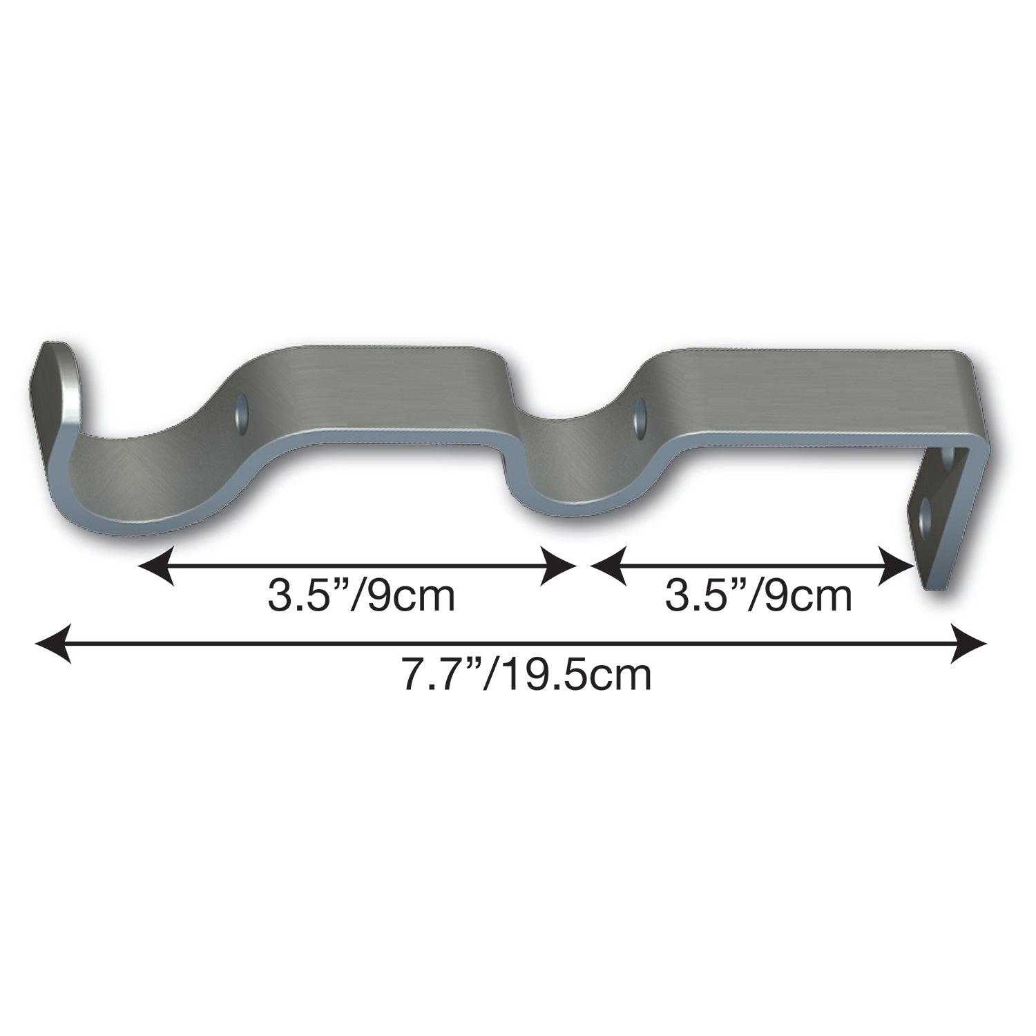 Versailles - Imperial Corona Double Curtain Rod Set, Adjustable Length from 32" to 86", Silver