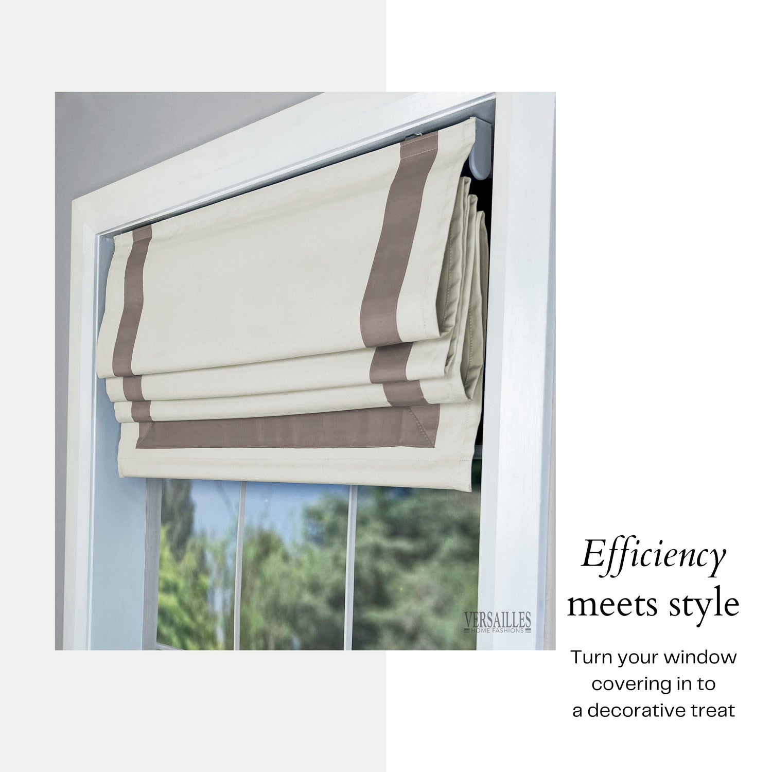 Versailles - Cordless Roman Shade, Valentina Collection, Darkening Fabric, 38" x 63", Taupe