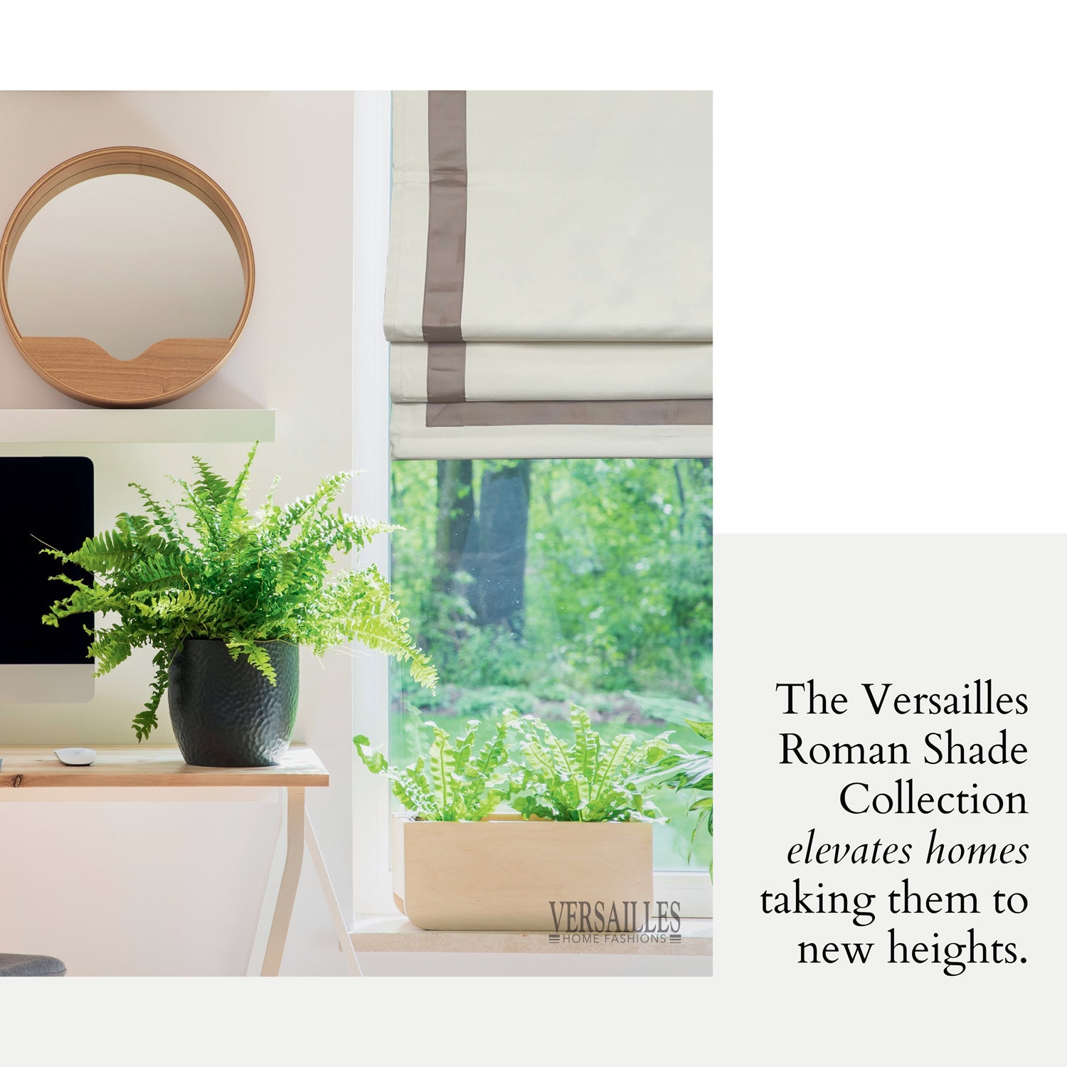 Versailles - Cordless Roman Shade, Valentina Collection, Darkening Fabric, 38" x 63", Taupe