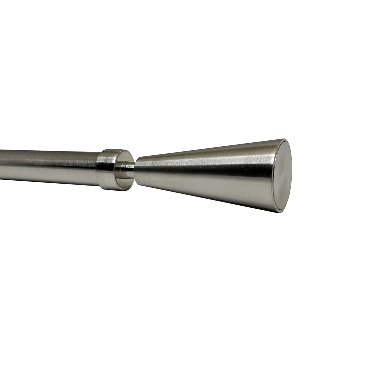Versailles - Sculpted Cone Finial Curtain Rod Set, Adjustable Length from 30" to 78", Silver