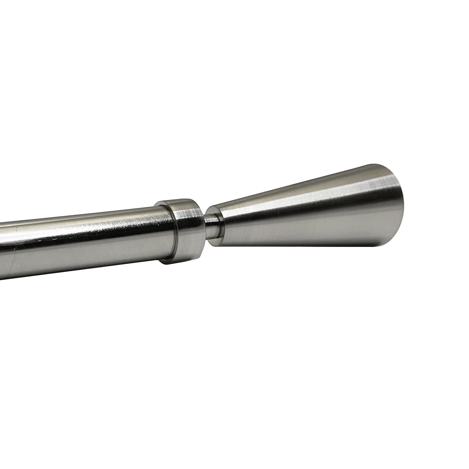 Versailles - Sculpted Cone Finial Curtain Rod Set, Adjustable Length from 30" to 78", Silver