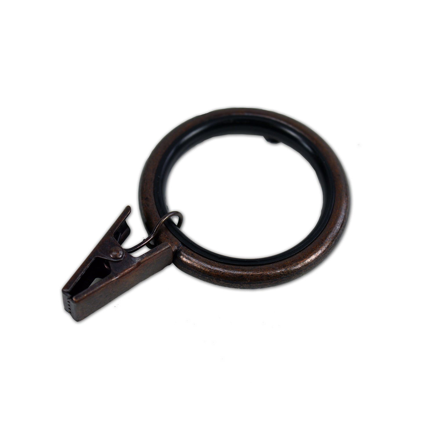 Versailles – Ensemble de 7 anneaux à pince de rideau avec doublure en nylon, patins silencieux, bronze