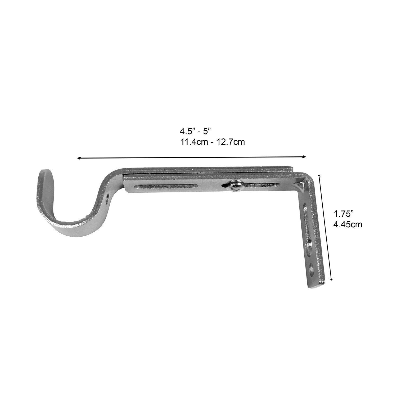 Versailles - Lexington Flare Curtain Rod Set, Adjustable Length from 86" to 144", Silver