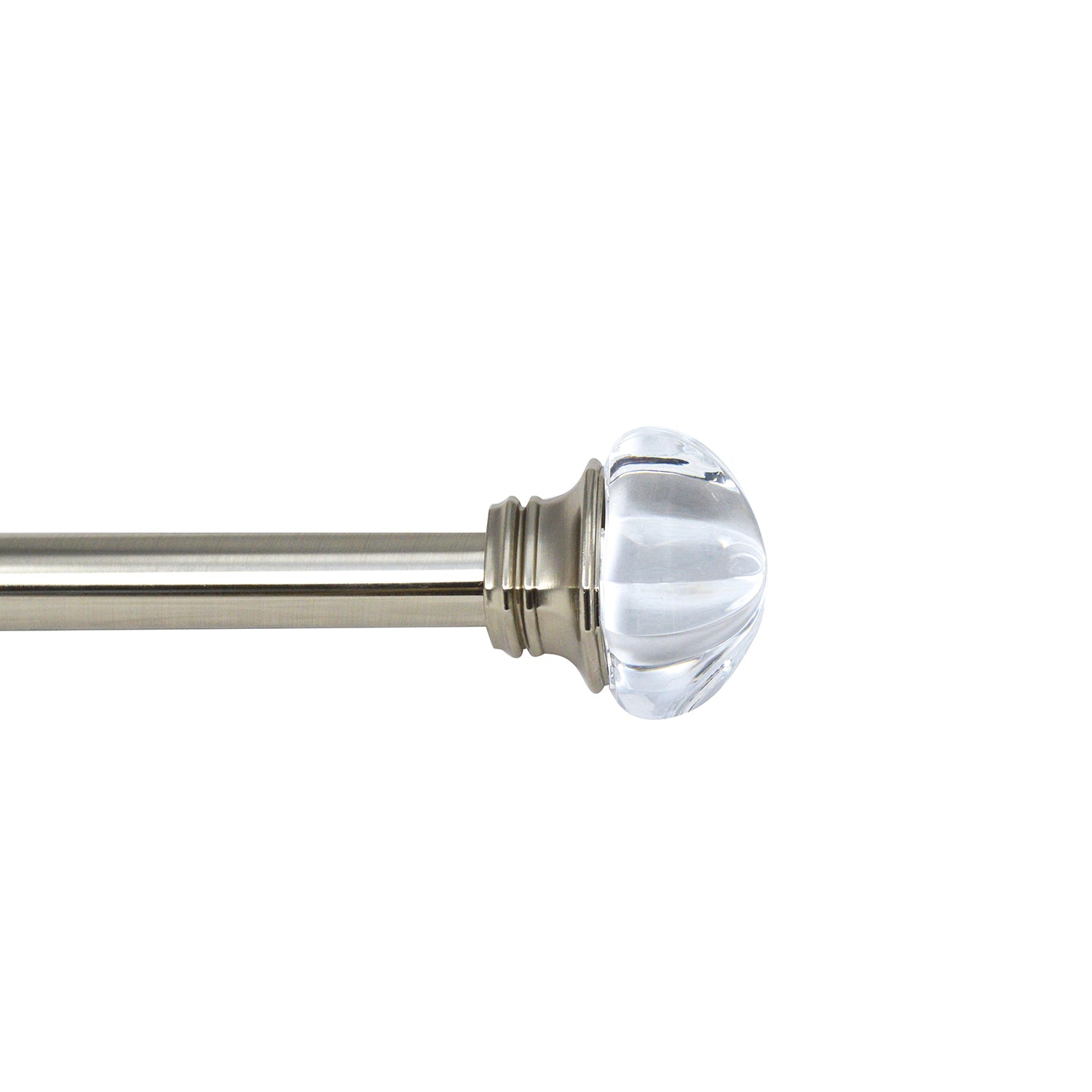 Versailles - Imperial Regal Curtain Rod Set, Adjustable Length, From 72" to 144", Silver