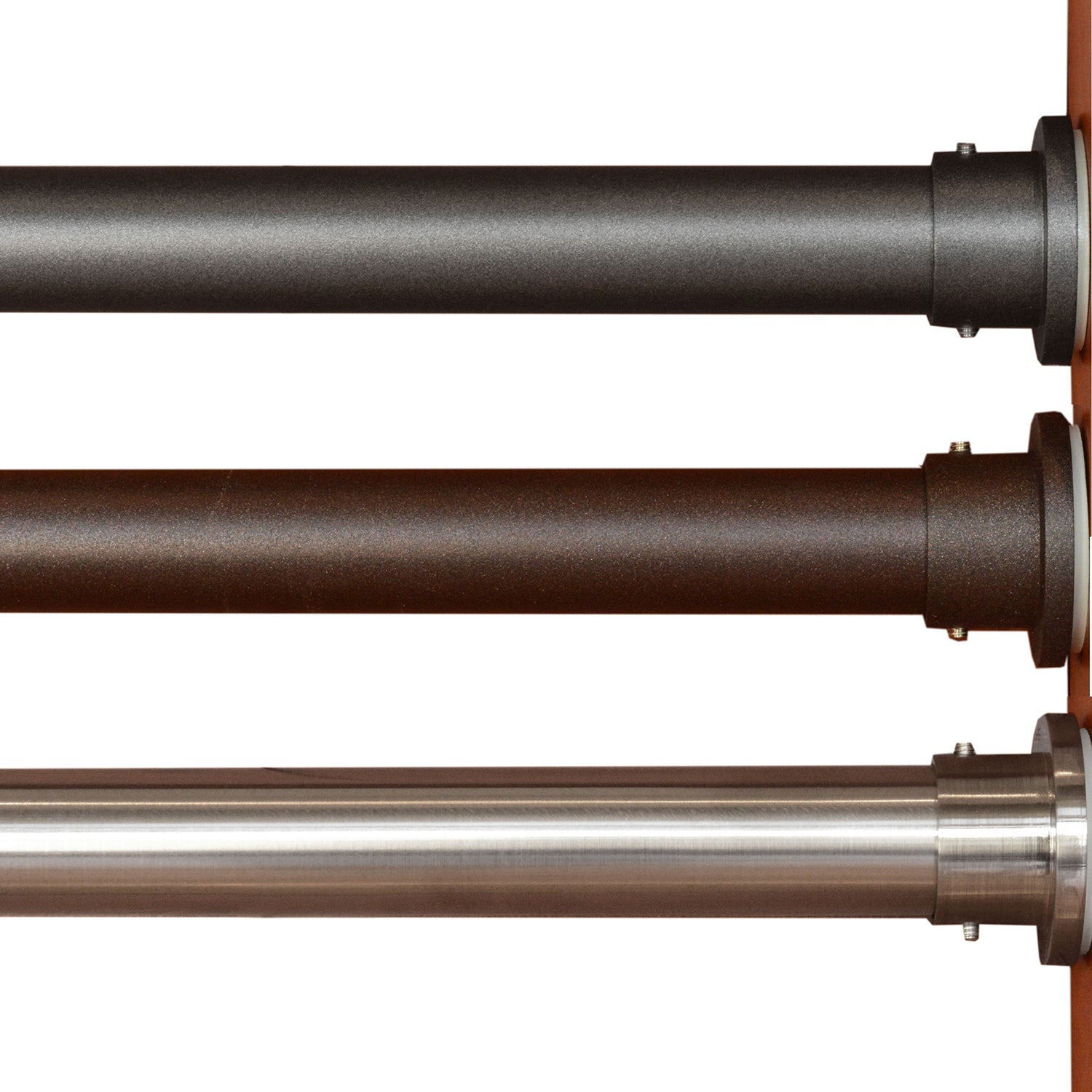 Versailles – Tringle à rideau DUO en acier inoxydable, intérieur/extérieur, longueur réglable de 28 à 48&nbsp;po, bronze