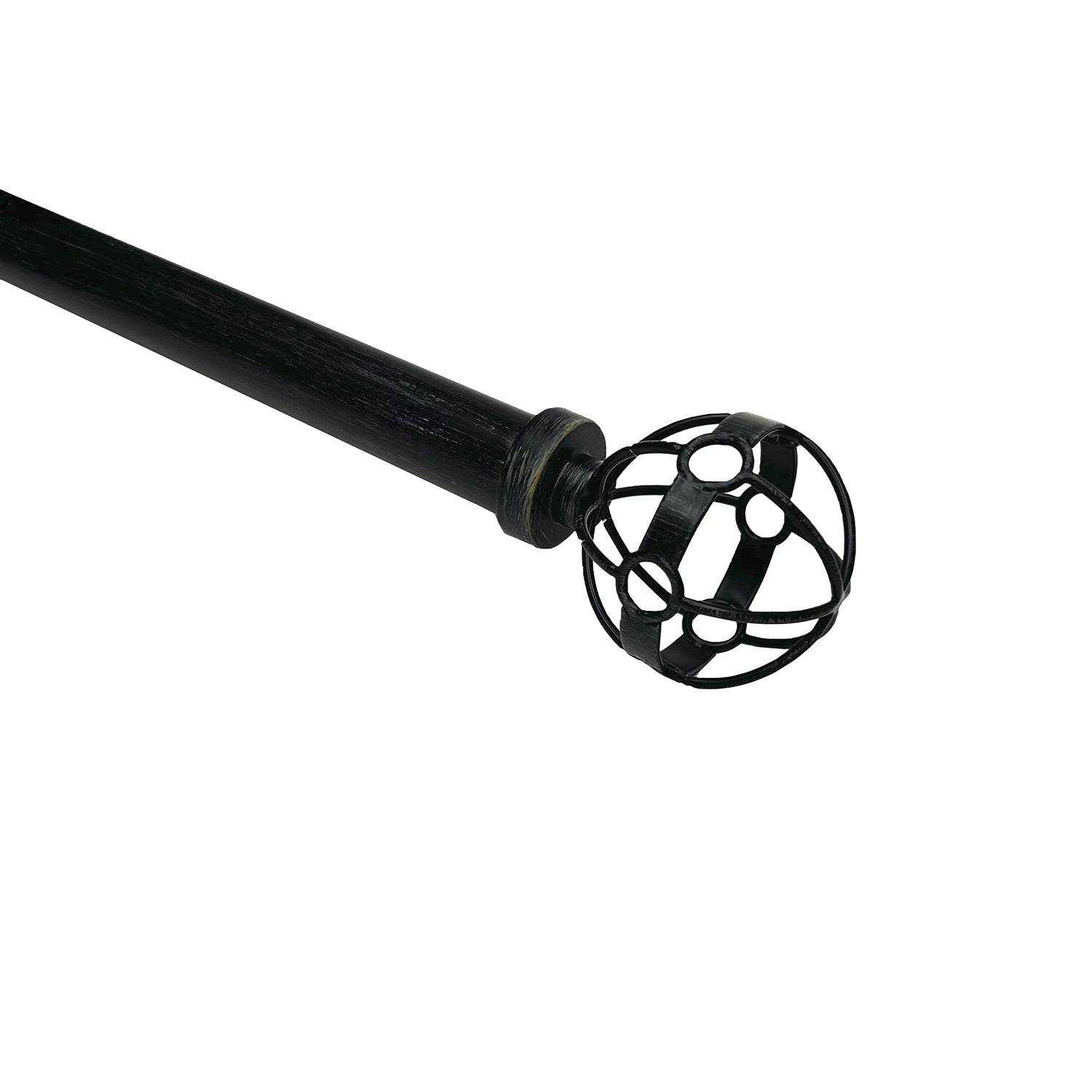 Versailles - Esencial Atlas Curtain Rod Set, Adjustable Length From 72" to 144", Black