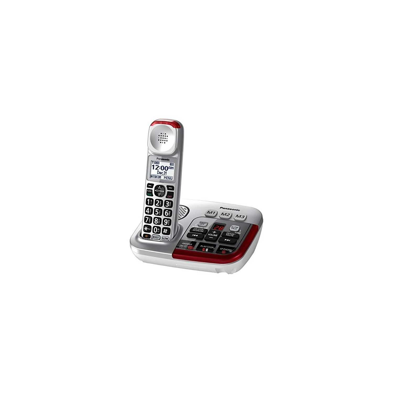 Panasonic KX-TGM490S Amplified Cordless Phone with Digital Answering Machine and Talking Caller ID