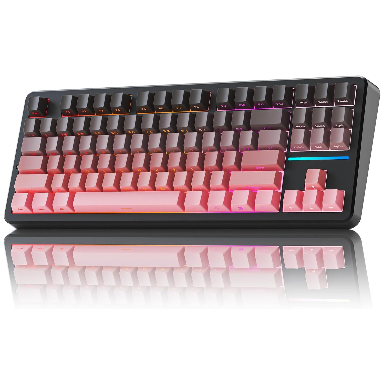 RisoPhy X87 Wireless Mechanical Keyboard,80% Tri-Mode BT5.0/2.4GHz/USB-C Hot Swappable Custom Keyboard,5000 mAh battery, Gasket Structure, RGB