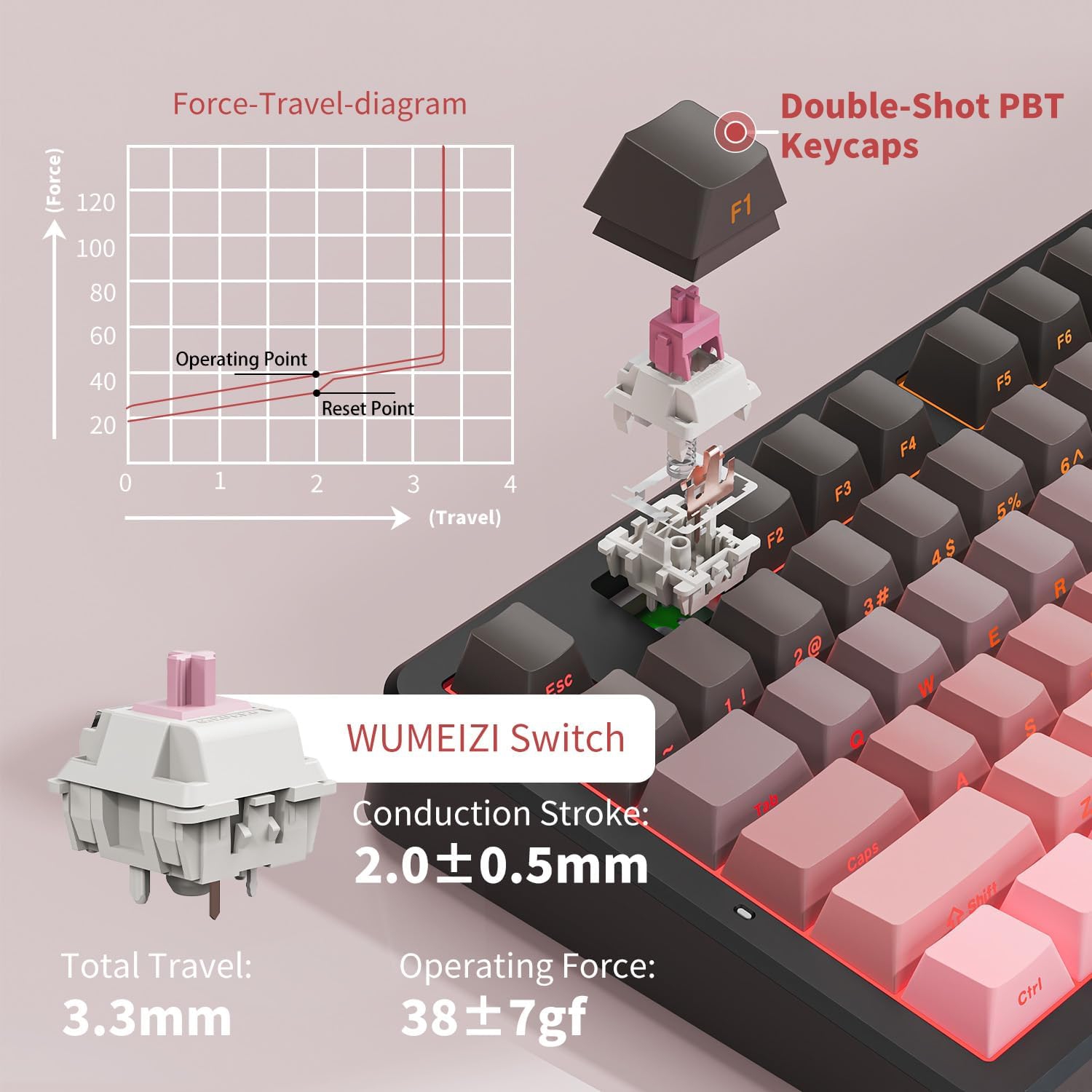 RisoPhy X87 Wireless Mechanical Keyboard,80% Tri-Mode BT5.0/2.4GHz/USB-C Hot Swappable Custom Keyboard,5000 mAh battery, Gasket Structure, RGB