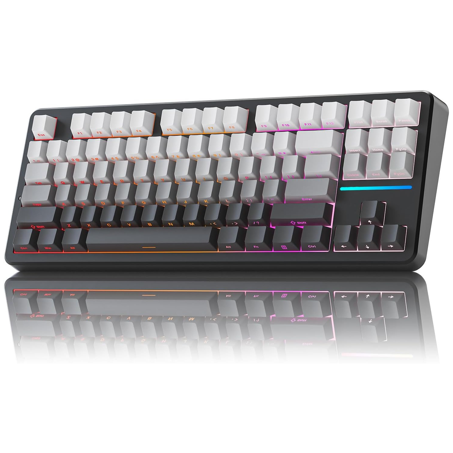 RisoPhy X87 Wireless Mechanical Keyboard, 10000 mAh Battery, 75% Keyboard with Huano Arctic Switch BT5.0/2.4GHz/USB-C Hot Swappable Custom Keyboard,