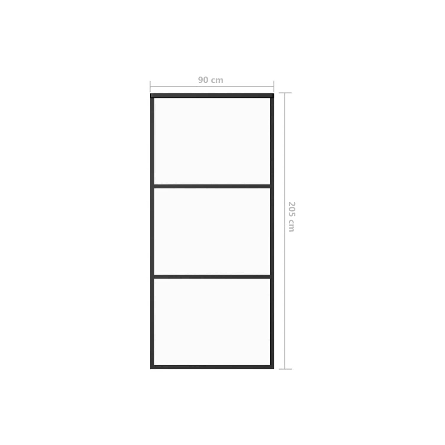 vidaXL Sliding Door ESG Glass and Aluminium 90x205 cm Black