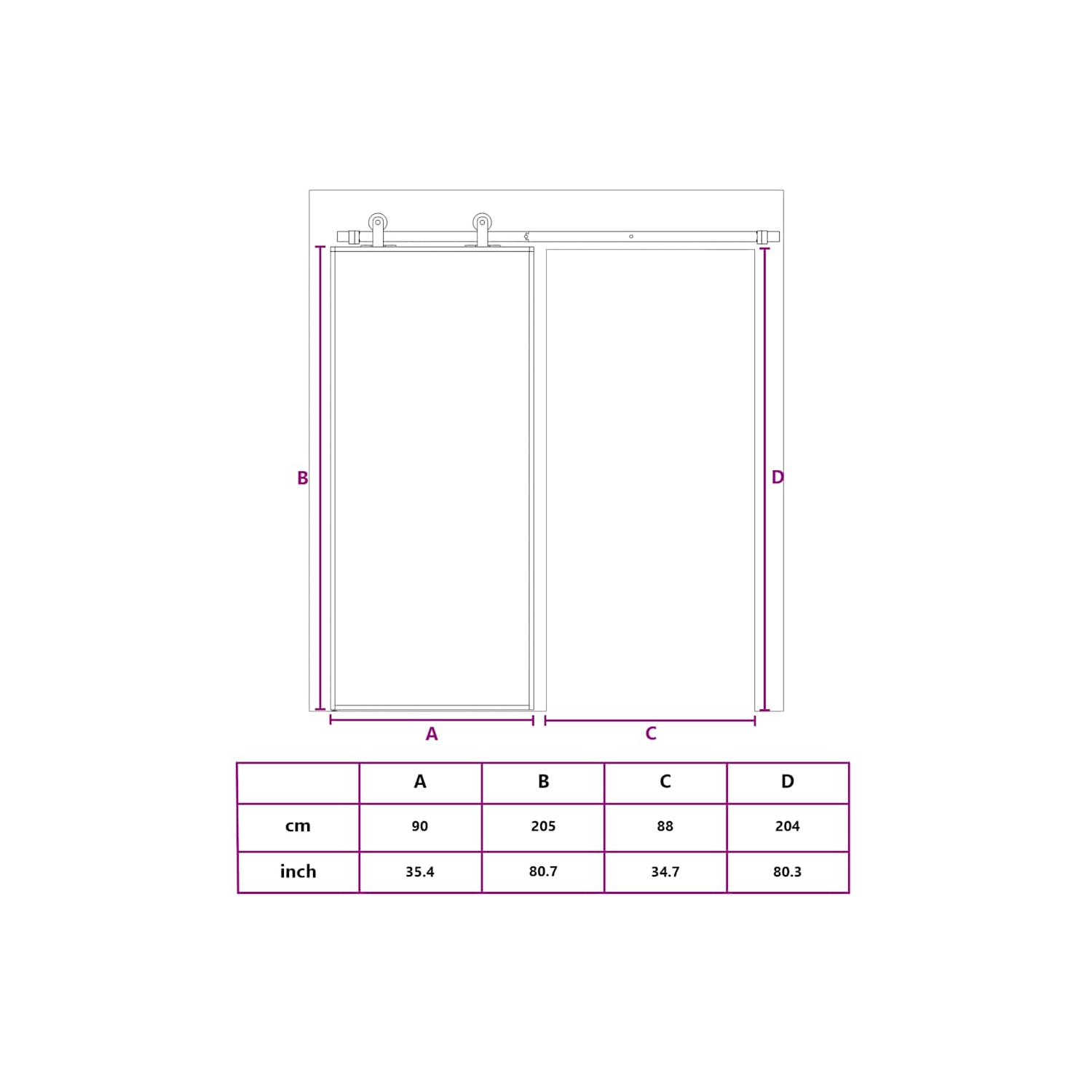 vidaXL Sliding Door ESG Glass and Aluminium 90x205 cm Black