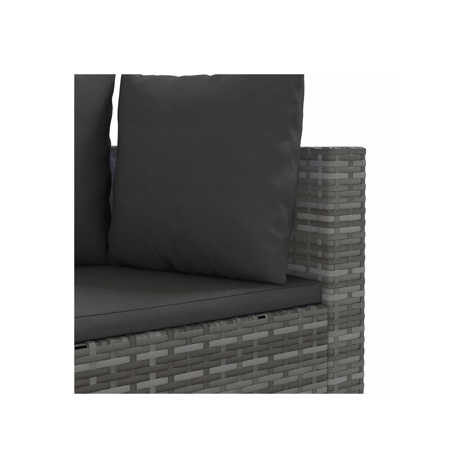 vidaXL 4 Piece Garden Sofa Set with Cushions Grey Poly Rattan