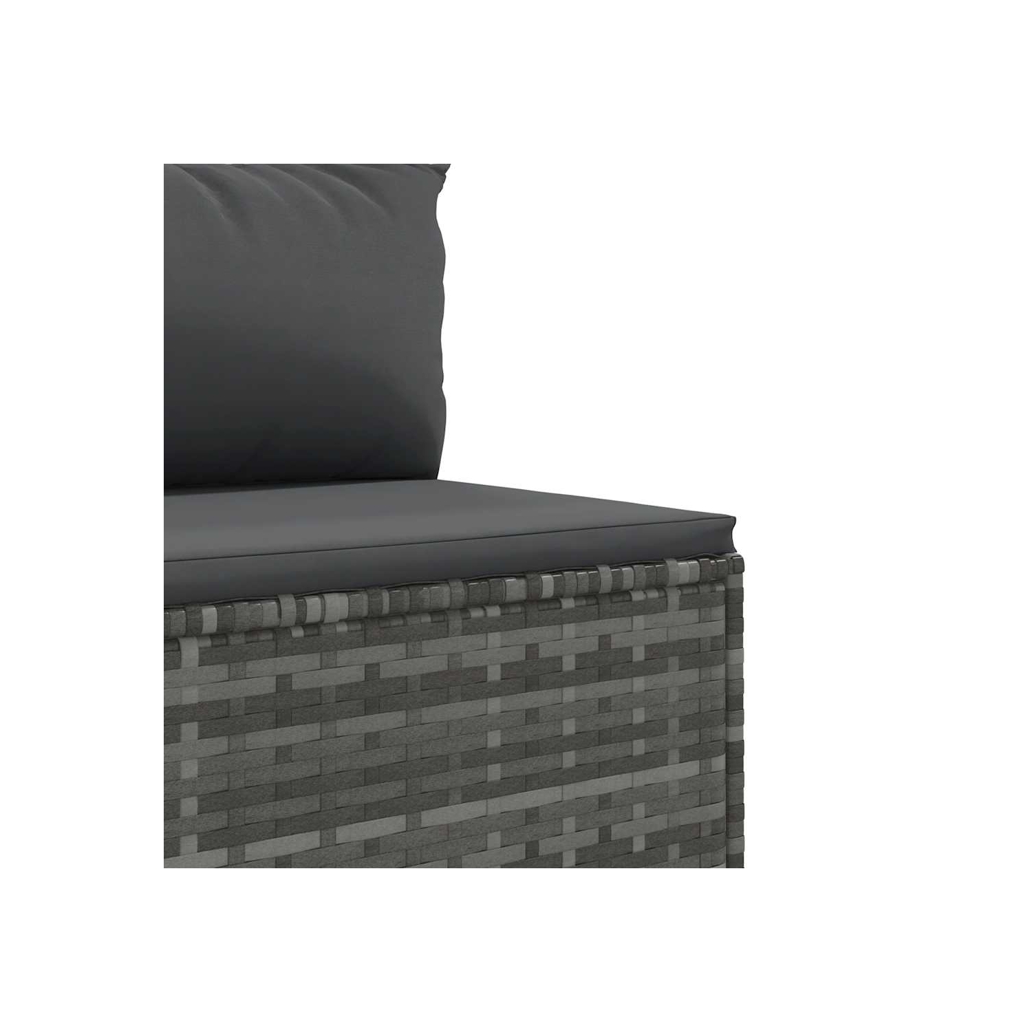 vidaXL 4 Piece Garden Sofa Set with Cushions Grey Poly Rattan