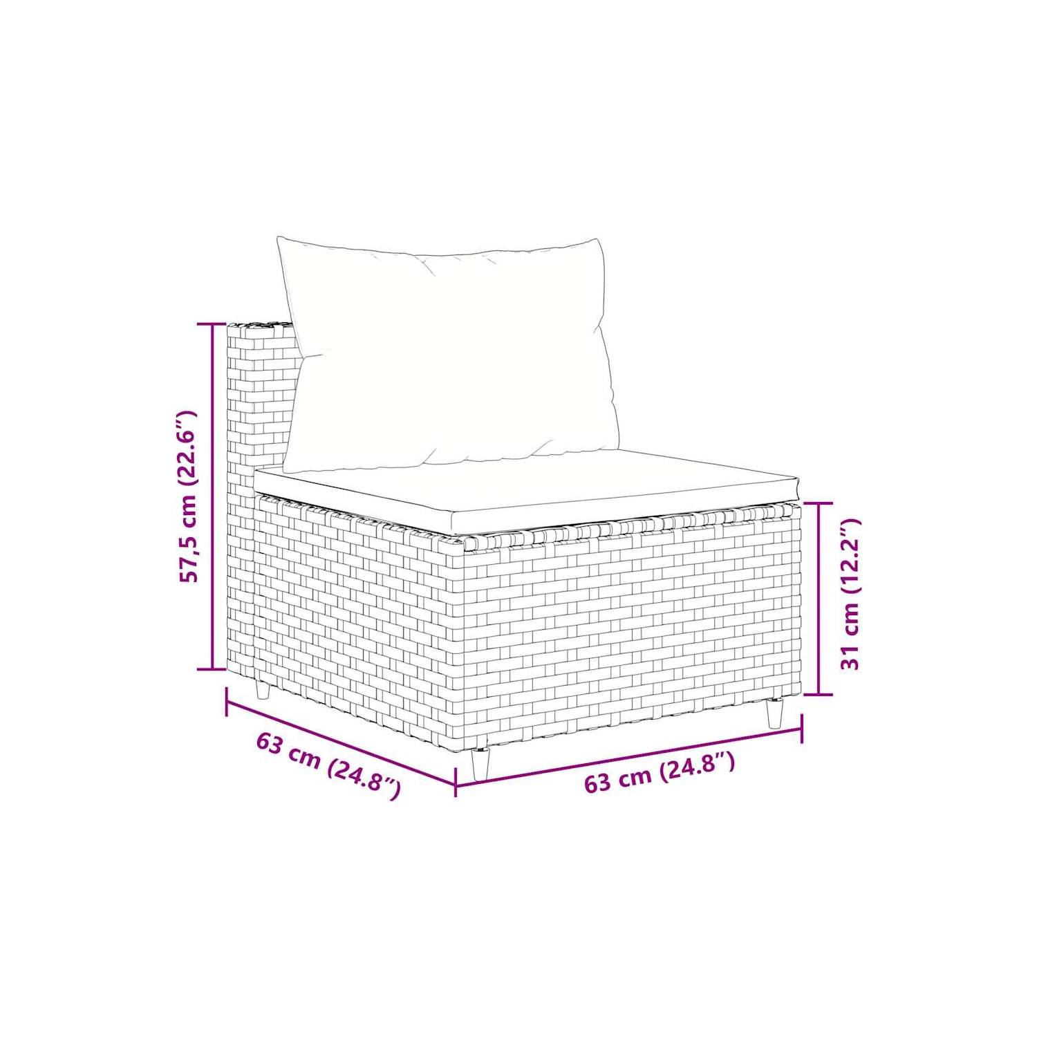 vidaXL 4 Piece Garden Sofa Set with Cushions Grey Poly Rattan