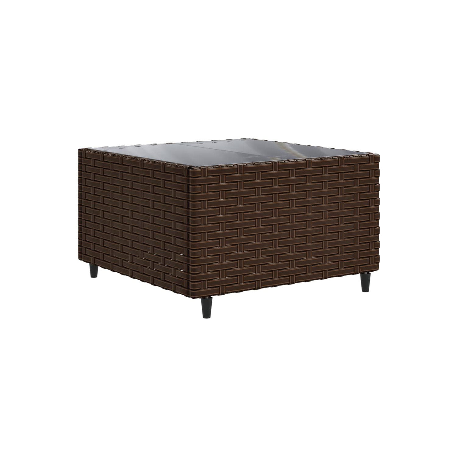 Ensemble de 11 pièces avec canapé de jardin et coussins en rotin de polyester brun VidaXL