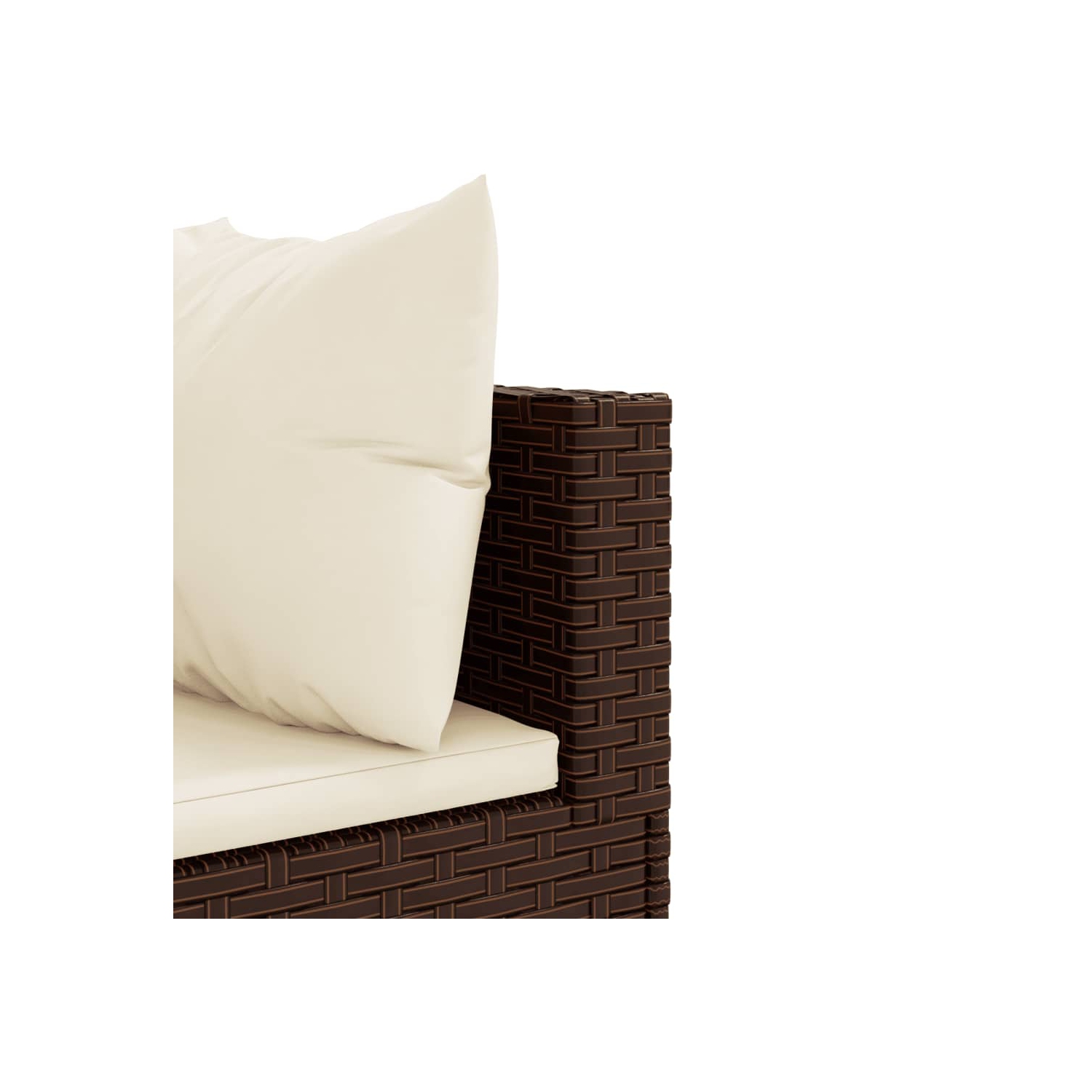 Ensemble de 11 pièces avec canapé de jardin et coussins en rotin de polyester brun VidaXL