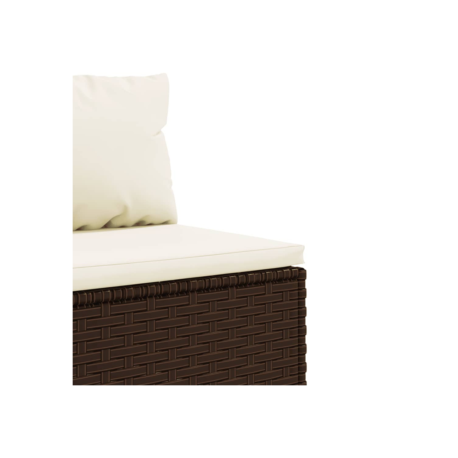 Ensemble de 11 pièces avec canapé de jardin et coussins en rotin de polyester brun VidaXL