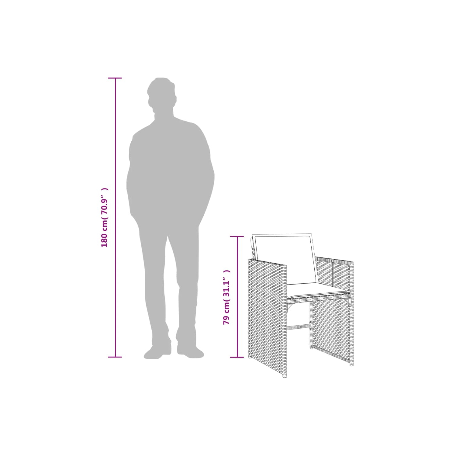 Ensemble de salle à manger de jardin vidaXL 13 pièces avec coussins en rotin synthétique gris