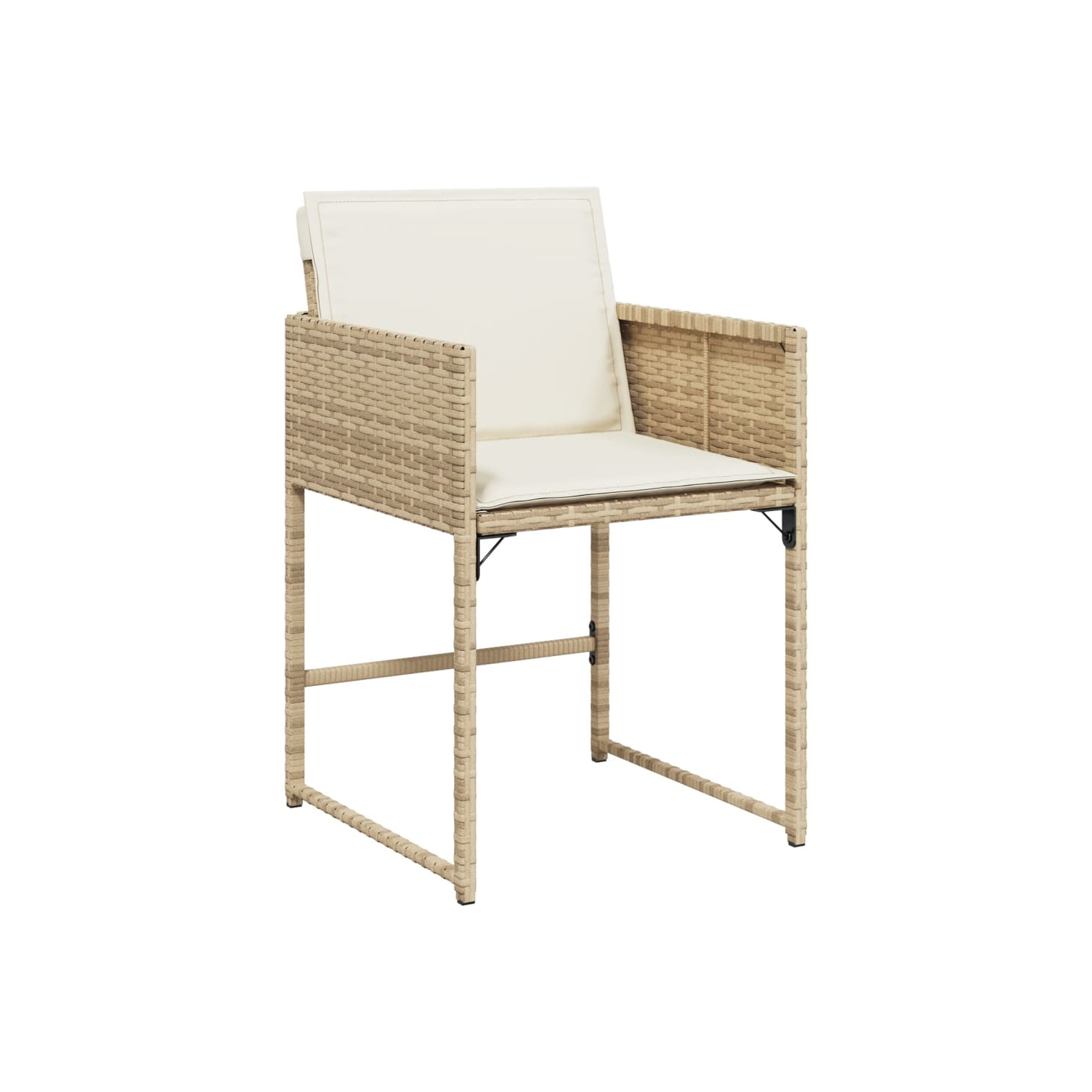 vidaXL 7 Piece Garden Dining Set with Cushions Beige Poly Rattan