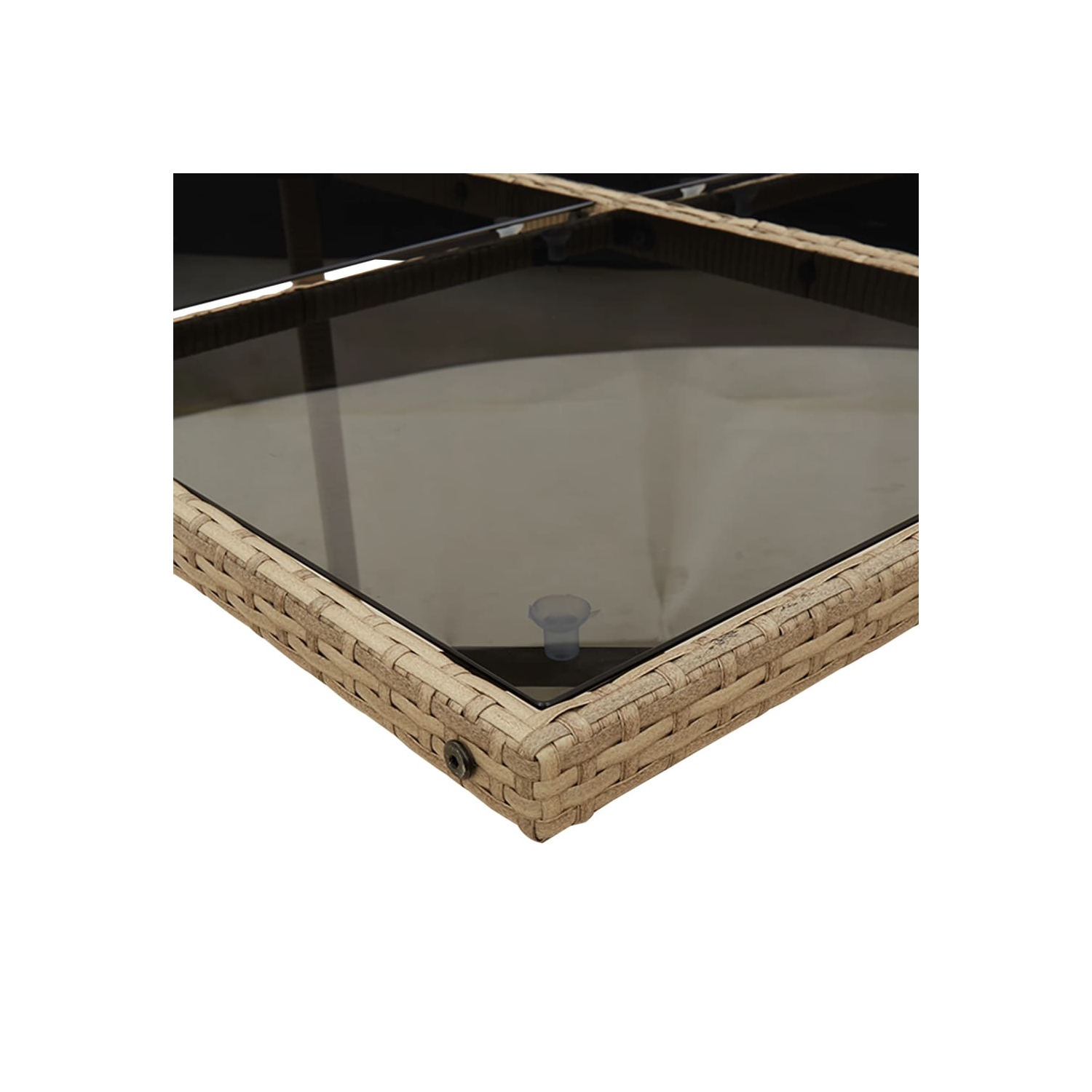 vidaXL 7 Piece Garden Dining Set with Cushions Beige Poly Rattan