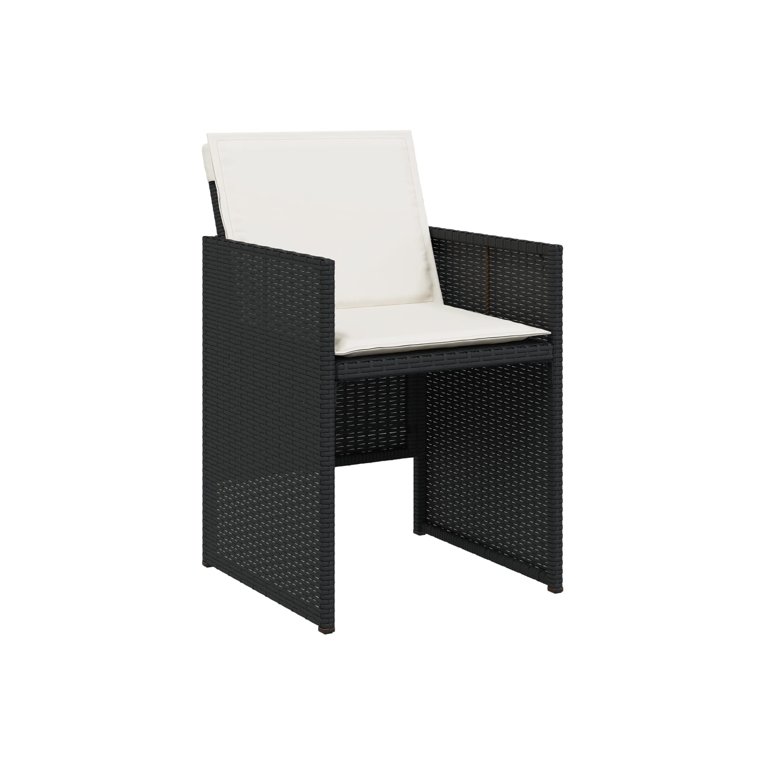 Ensemble de salle à manger 15 pièces vidaXL avec coussins en poly rotin noir