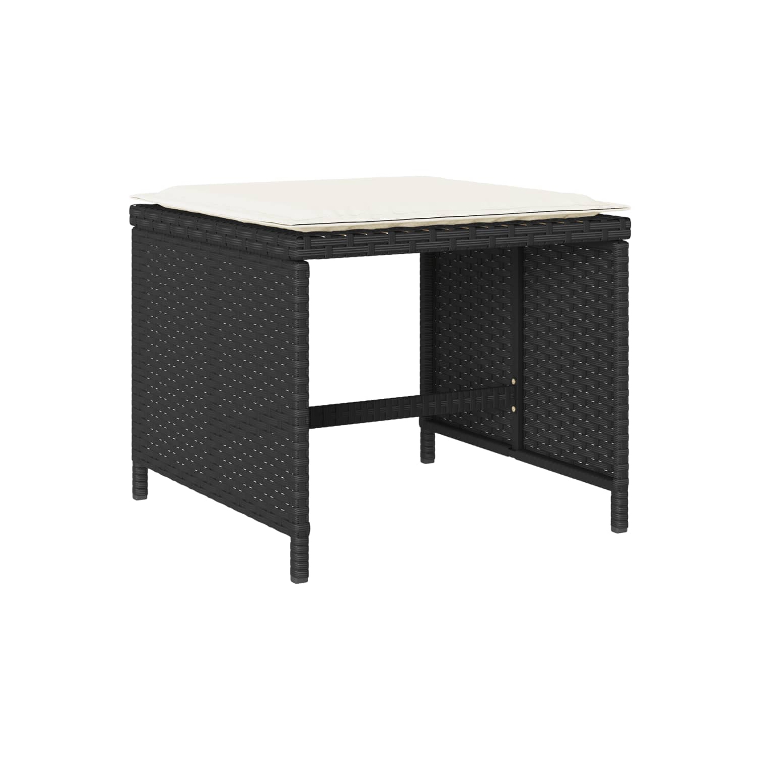 Ensemble de salle à manger 15 pièces vidaXL avec coussins en poly rotin noir