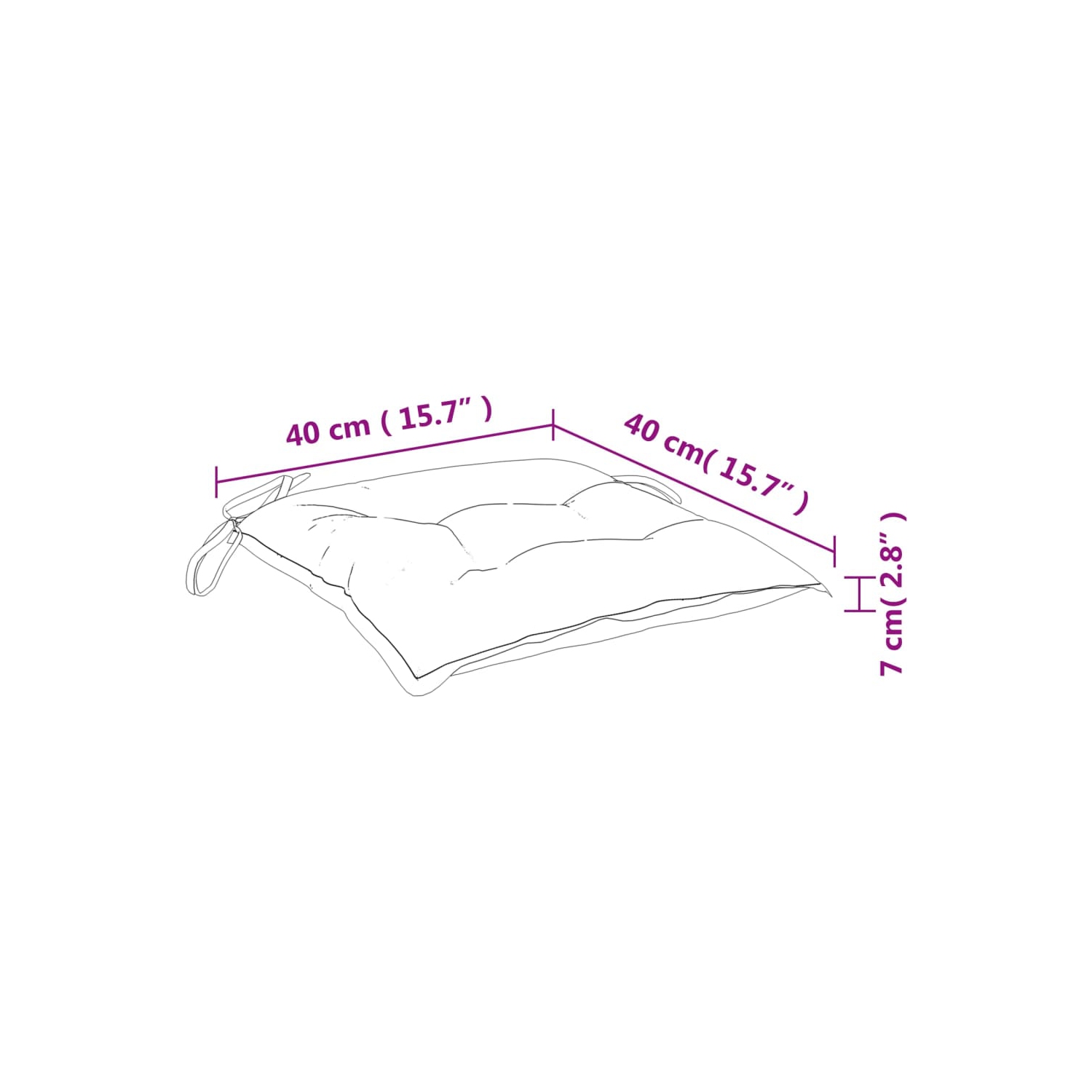 Coussins de chaise vidaXL 4 pièces vertes 40x40Prés tissu Oxford 7 cm