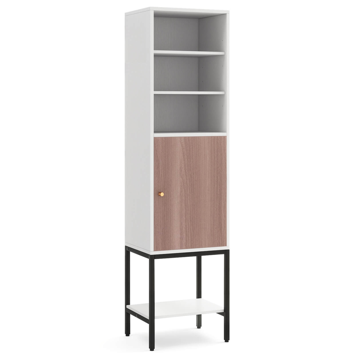 Armoire haute de 57 po pour salle de bain avec 1 portes et 4 tablettes de Costway