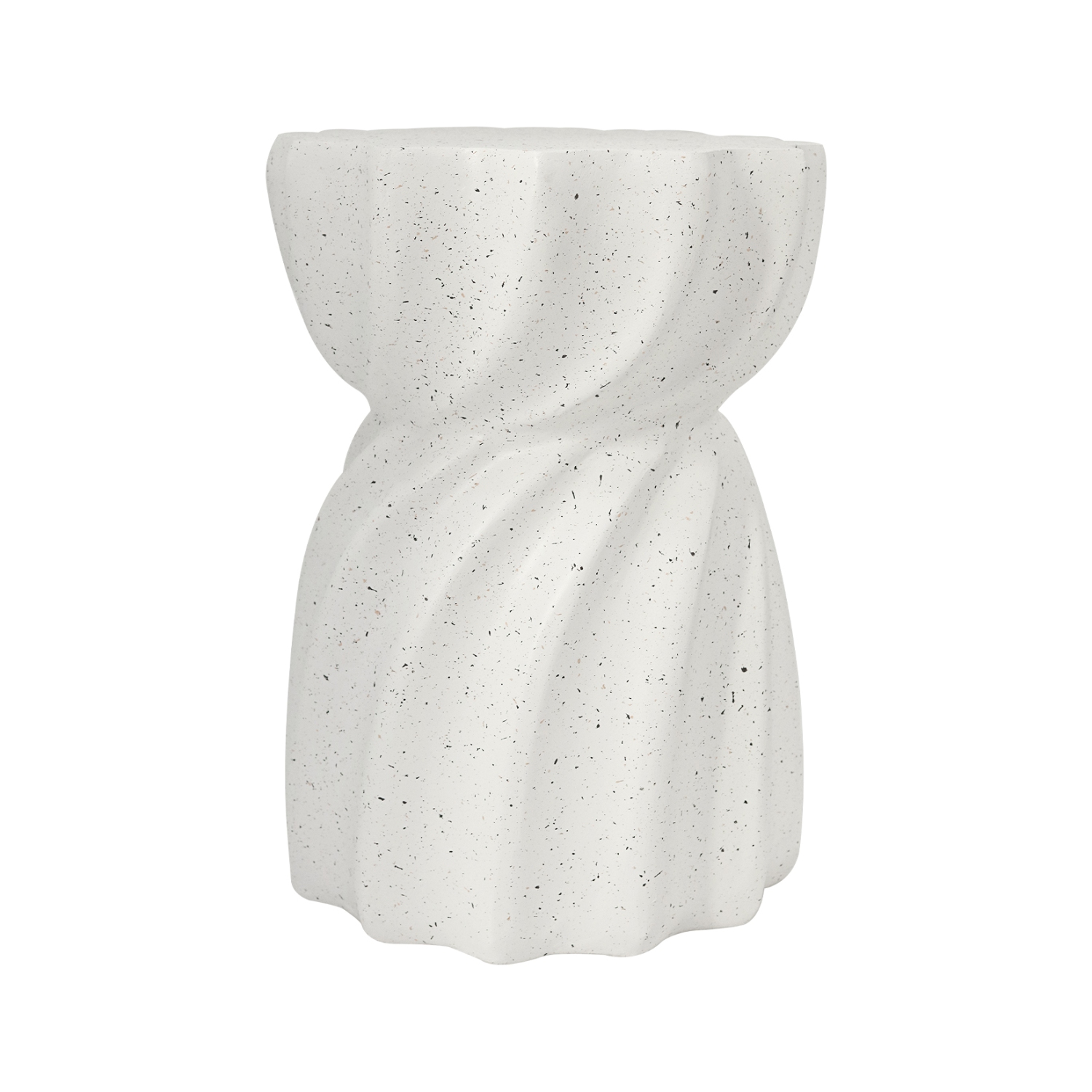 14 Inch Side Table Terrazzo Coffee Table Hourglass Magnesia Stool Stand Garden Furniture Lightweight Concrete End Table Accent Table for Outdoor