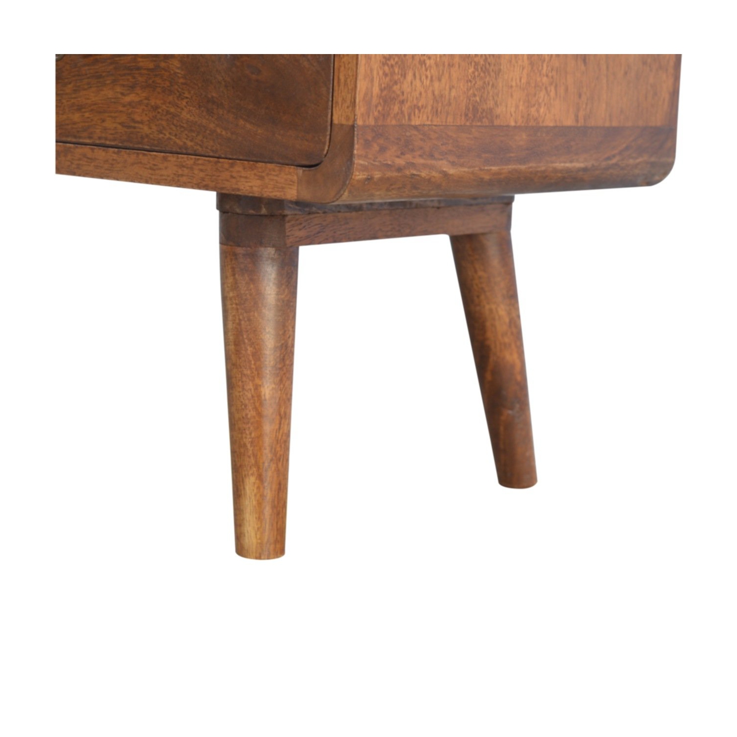 Meuble multimédia courbé en bois massif d'Artisan Furniture au fini marron