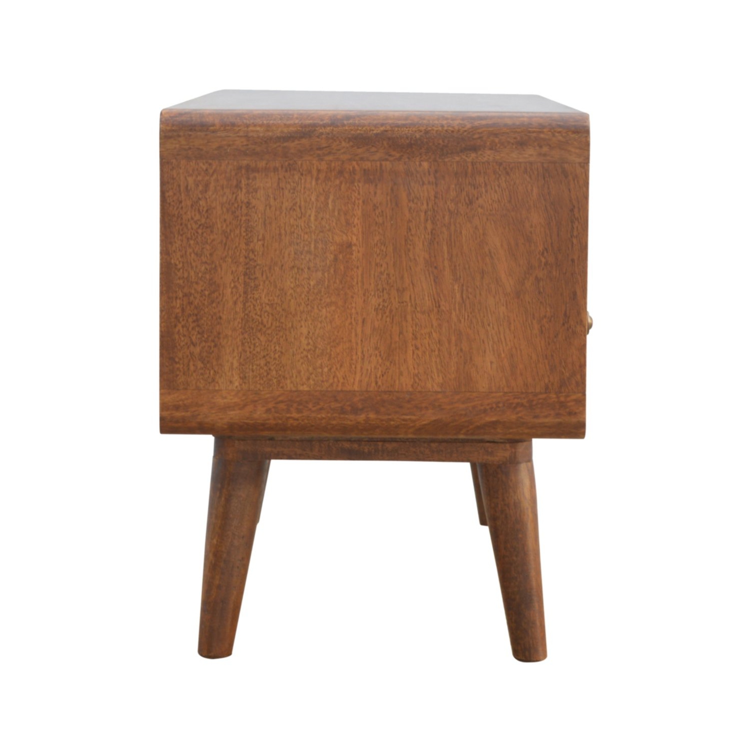 Meuble multimédia courbé en bois massif d'Artisan Furniture au fini marron