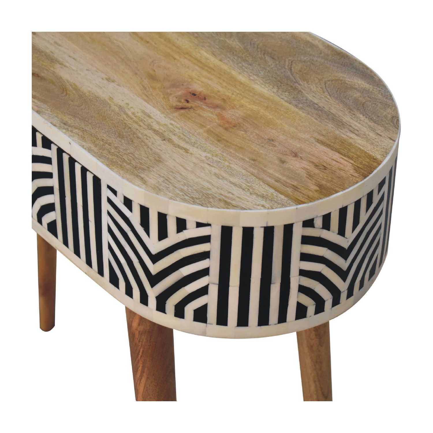 Artisan Furniture Solid Wood Edessa Bone Inlay Console Table In Oak-ish finish