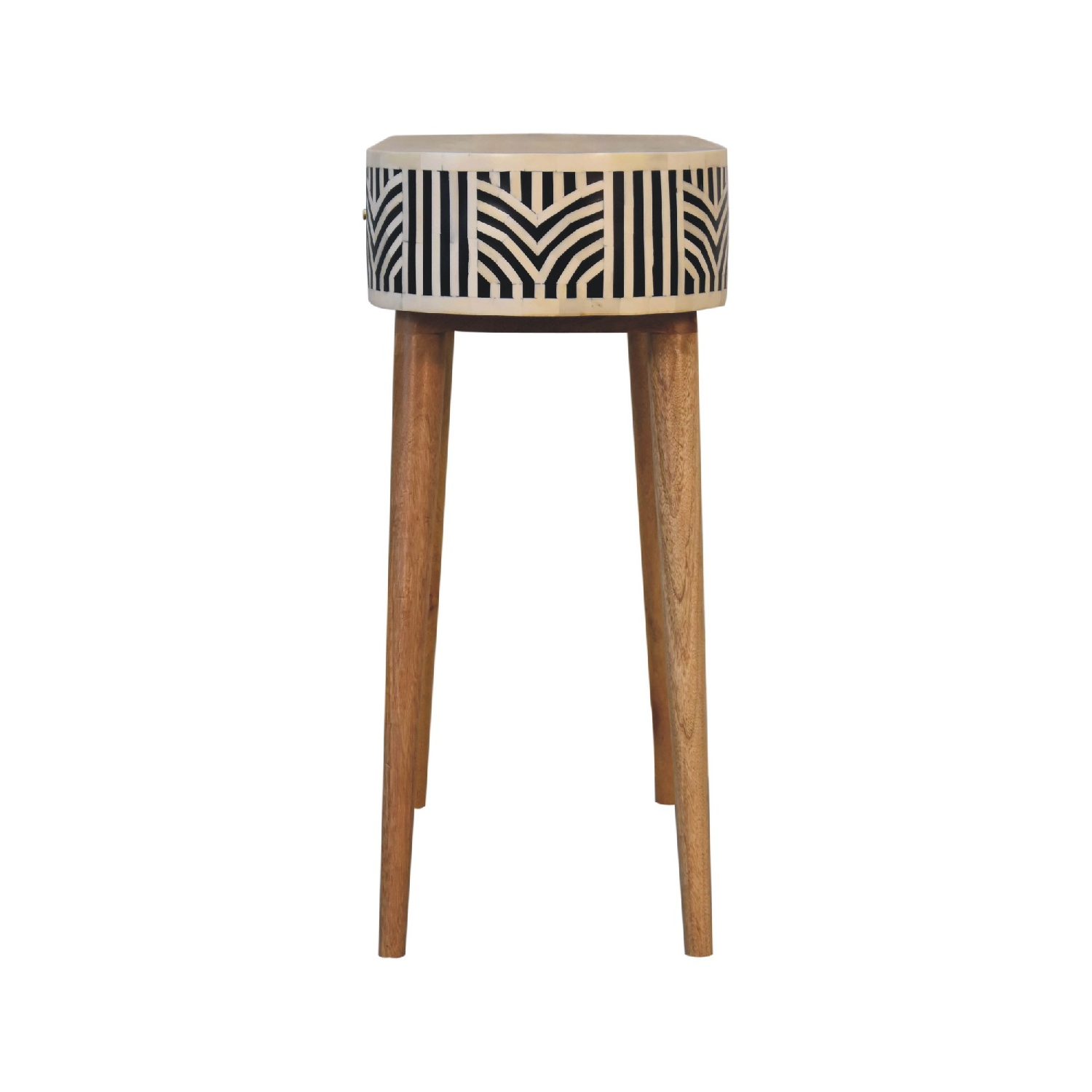 Artisan Furniture Solid Wood Edessa Bone Inlay Console Table In Oak-ish finish