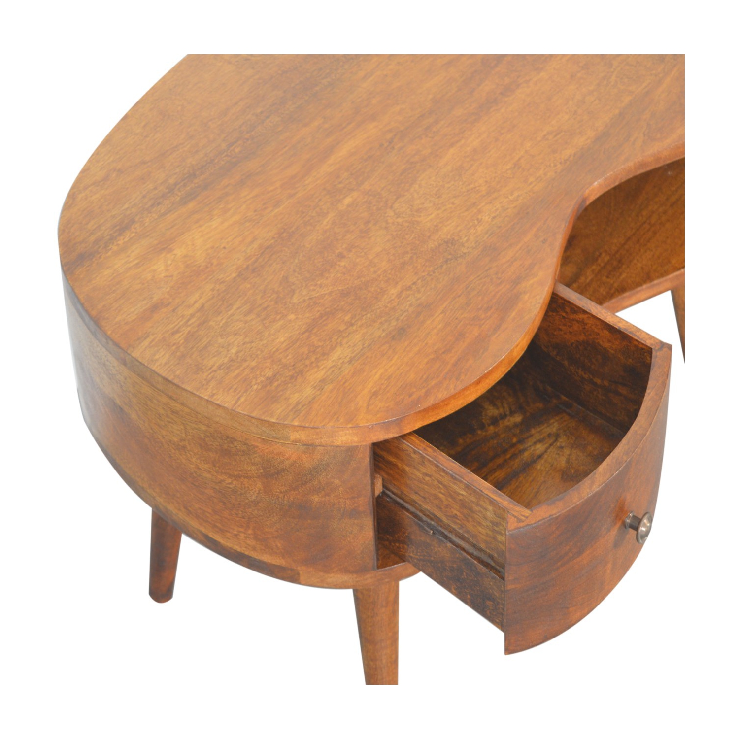 Table basse en bois massif ondulé Artisan Furniture, fini marron