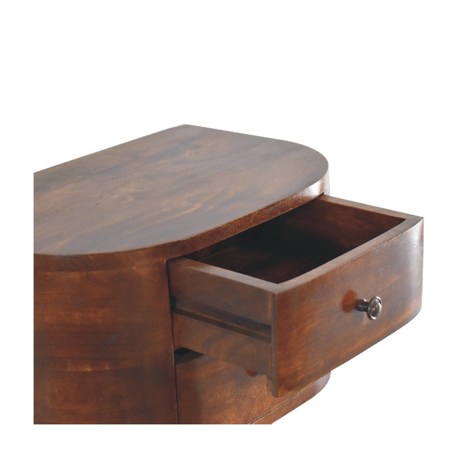 Artisan Furniture Solid Wood Lunar 2 Drawer Floating Nightstand In chestnut finish