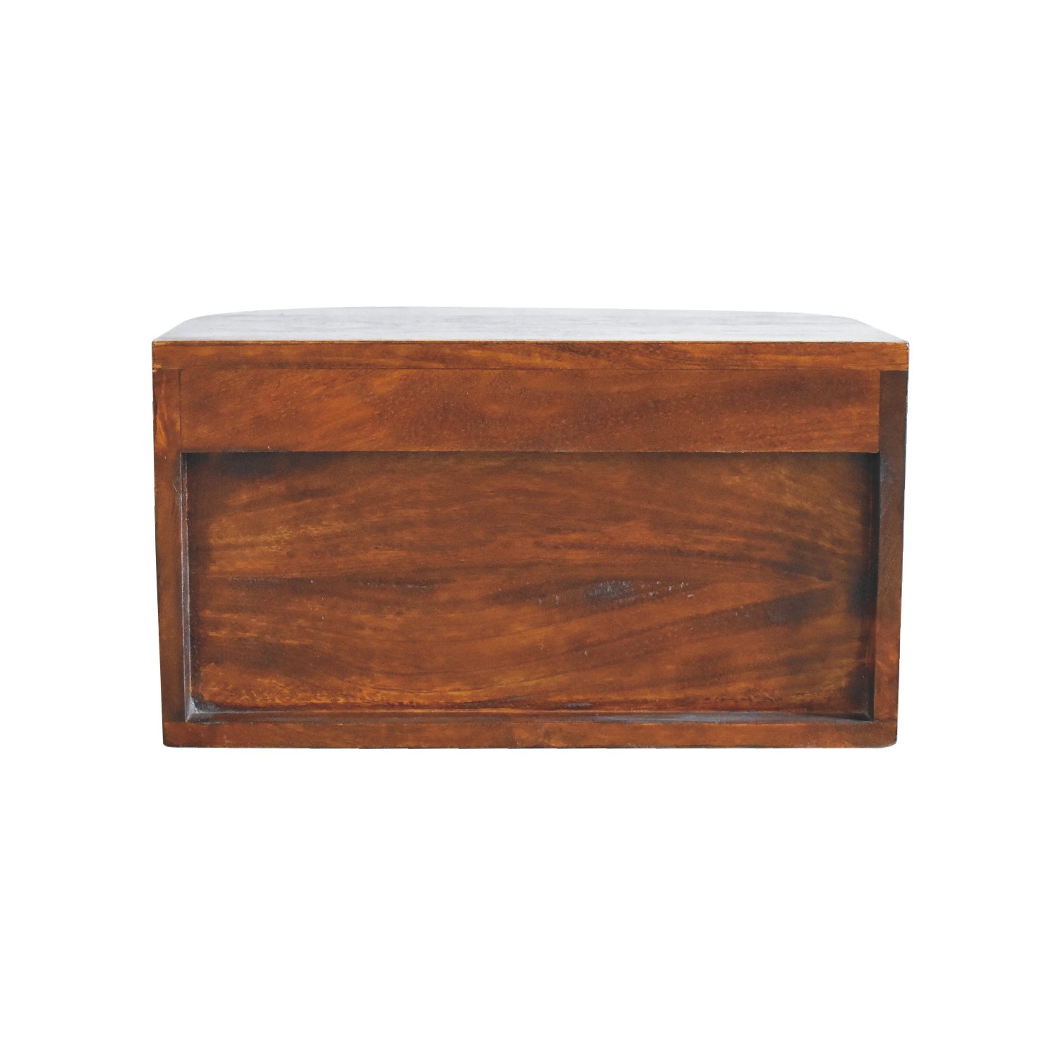 Artisan Furniture Solid Wood Lunar 2 Drawer Floating Nightstand In chestnut finish