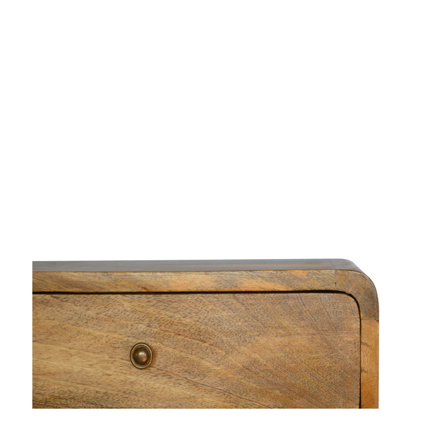 Artisan Furniture Solid Wood Floating Curve Open Slot Nightstand in oak-ish Finish