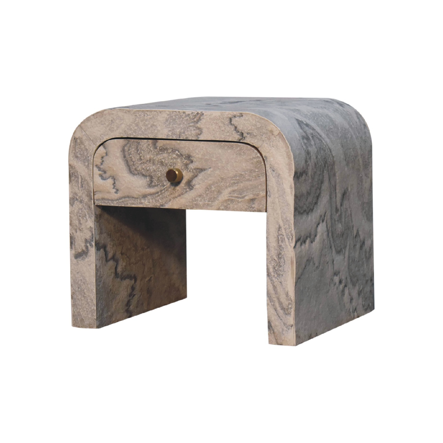 Artisan Furniture Solid Wood Nouveau Nightstand In oak-ish finish