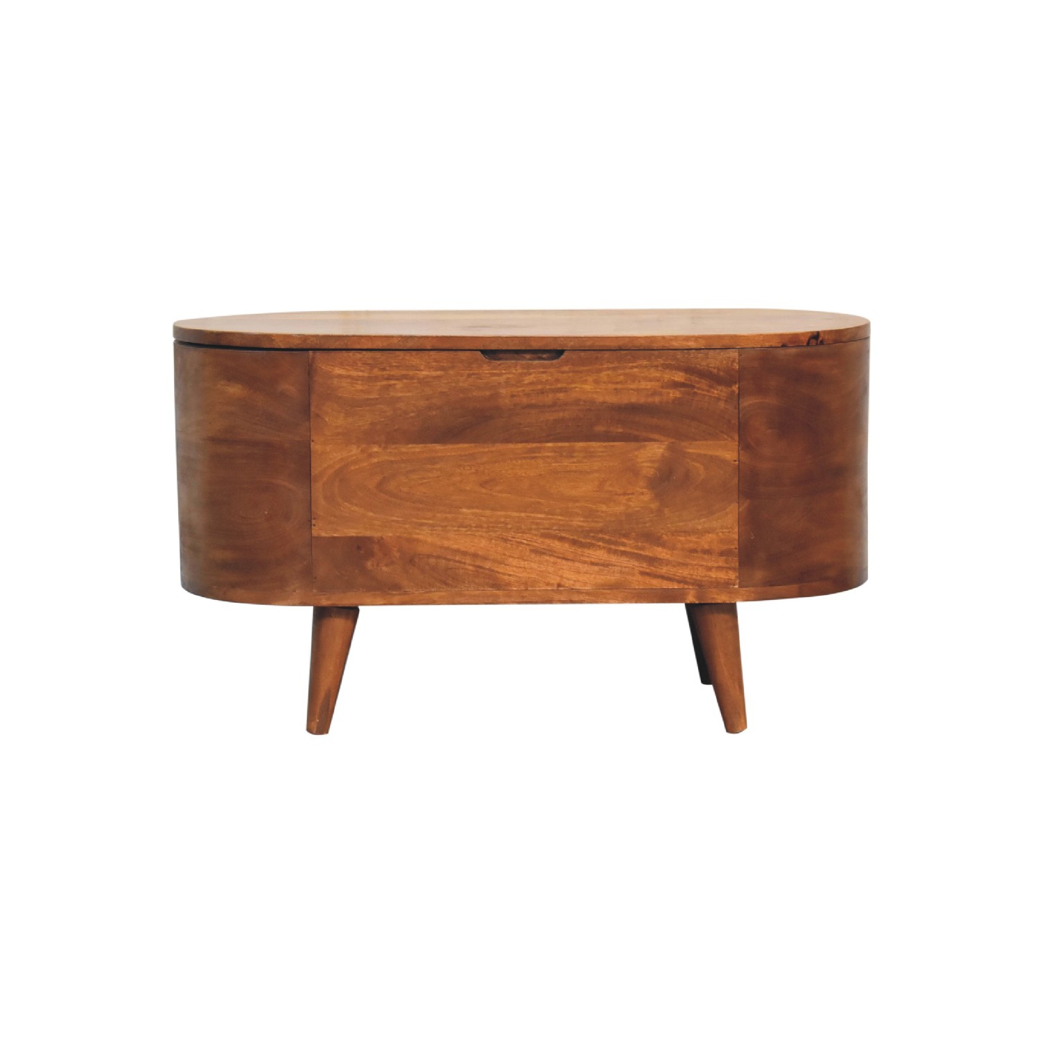 Artisan Furniture Solid Wood Rounded Lid up Blanket Box In Chestnut Finish