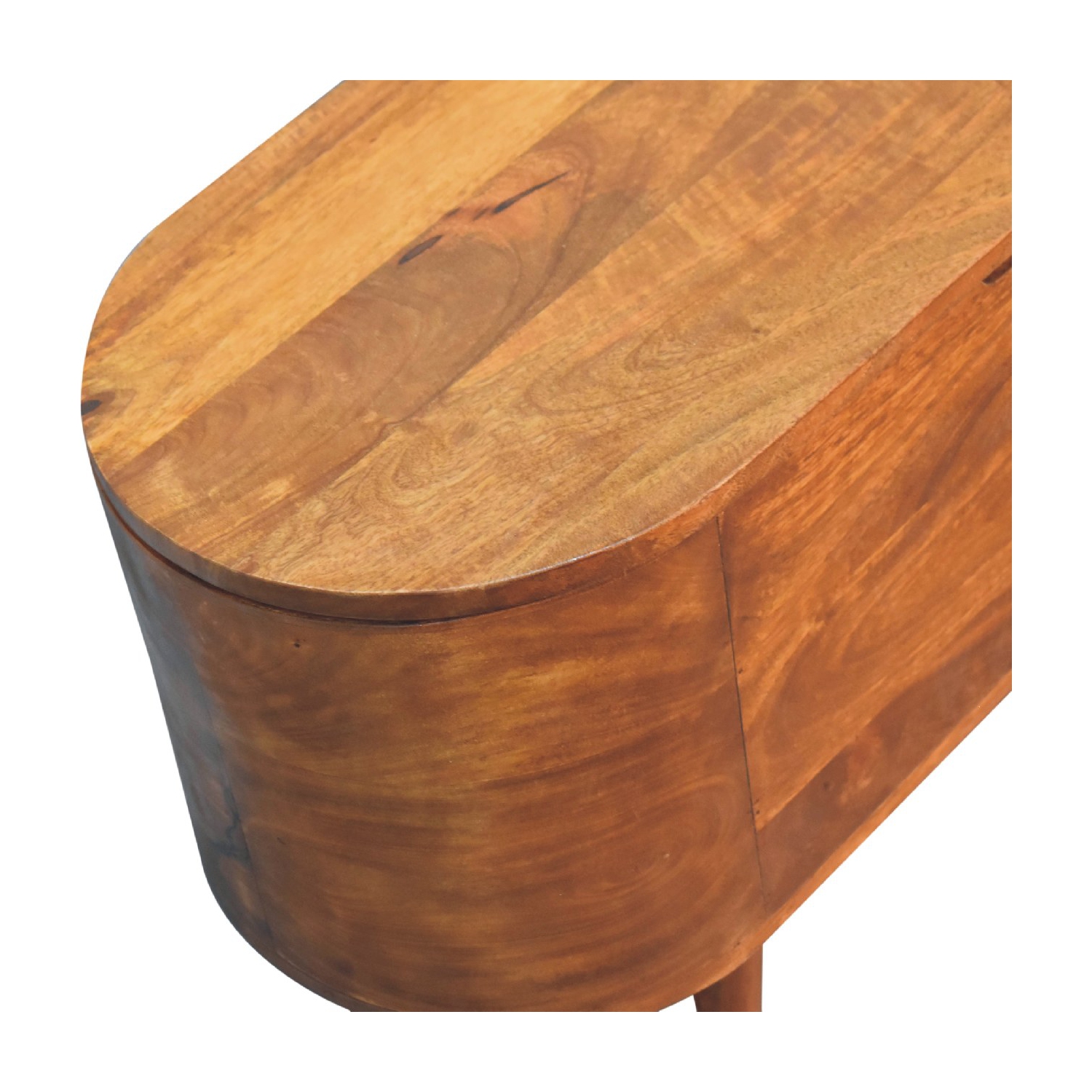 Artisan Furniture Solid Wood Rounded Lid up Blanket Box In Chestnut Finish