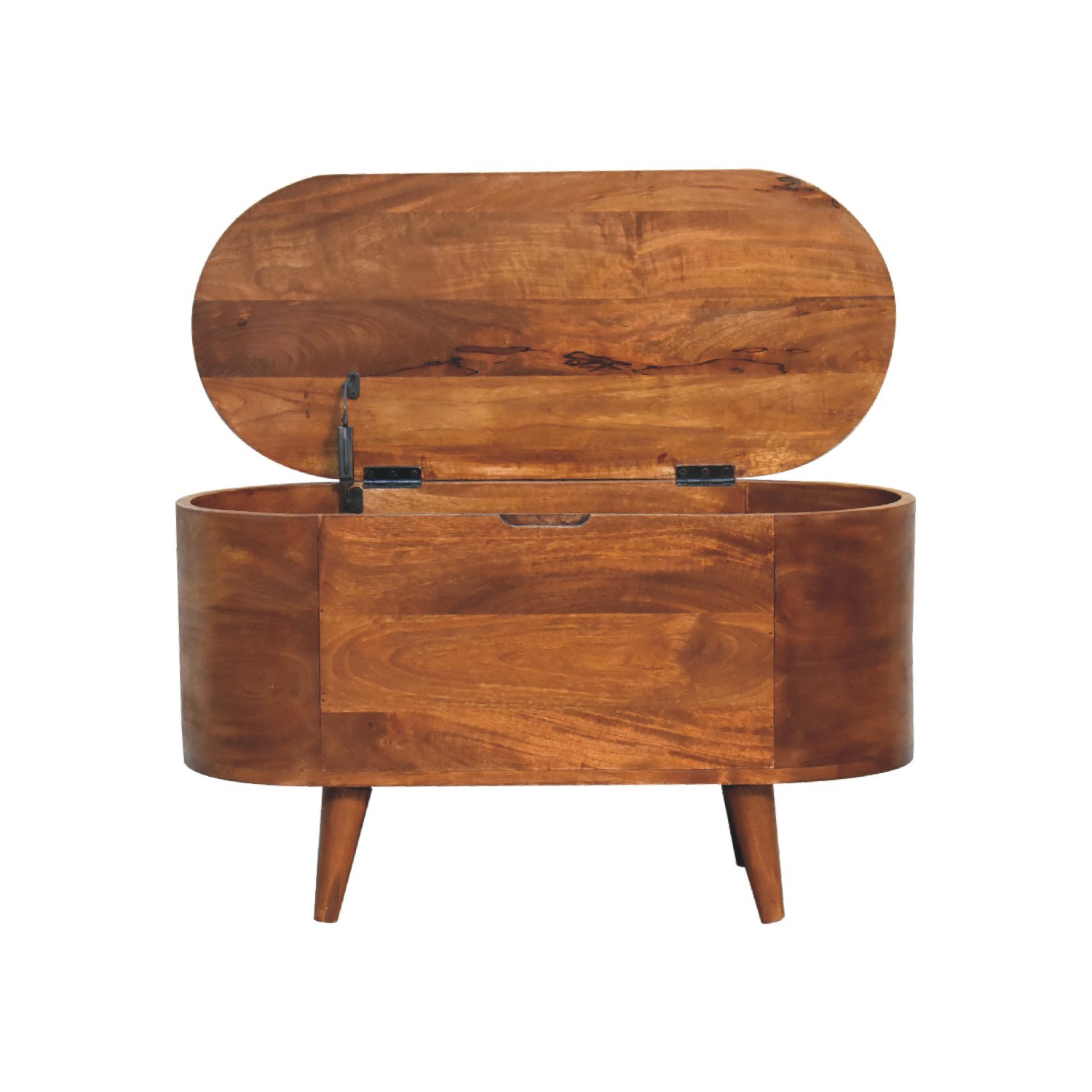 Artisan Furniture Solid Wood Rounded Lid up Blanket Box In Chestnut Finish