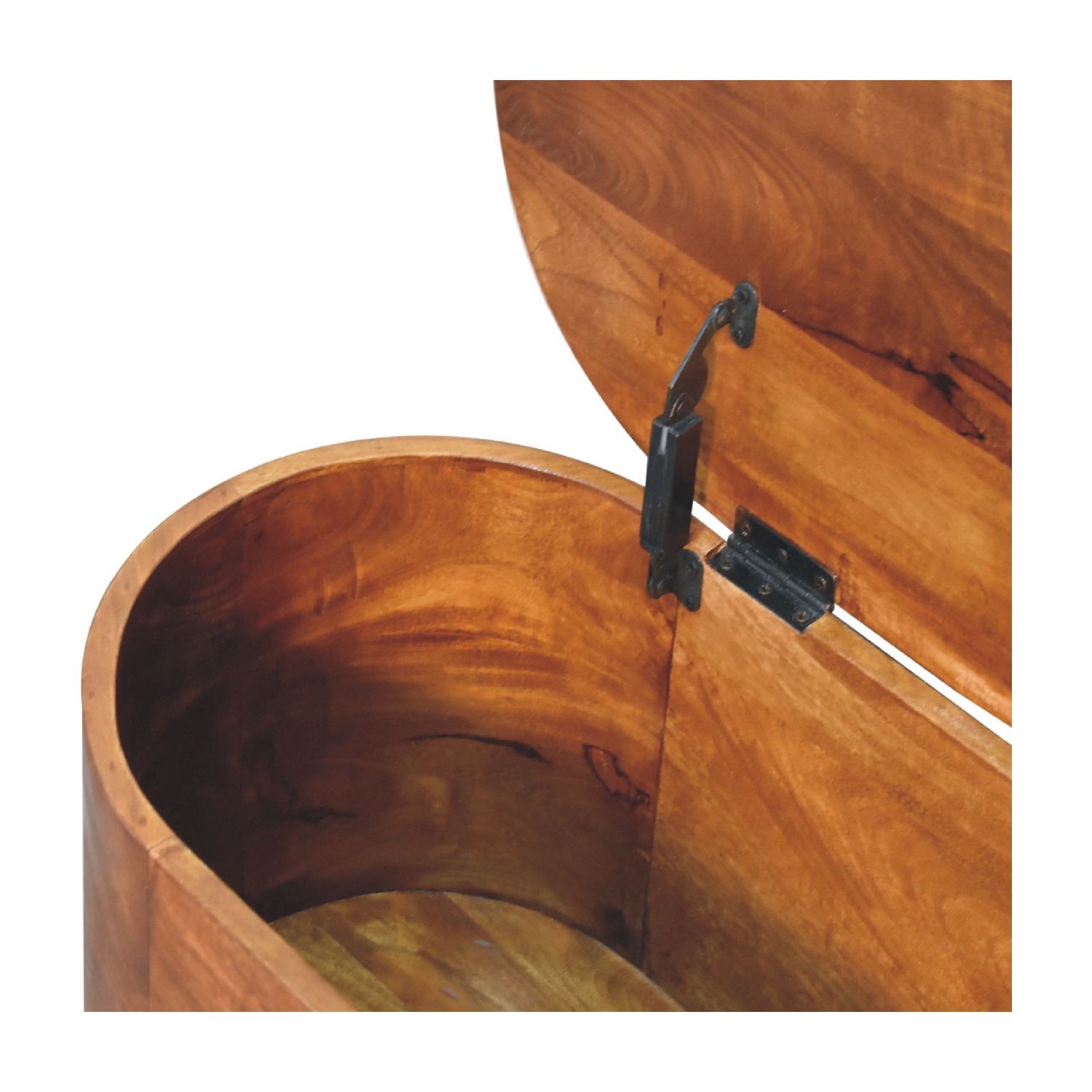 Artisan Furniture Solid Wood Rounded Lid up Blanket Box In Chestnut Finish