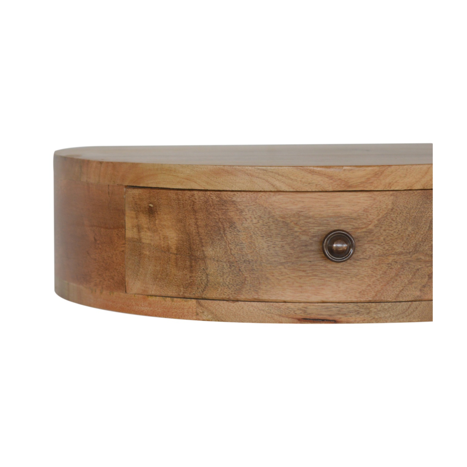 Artisan Furniture Solid Wood Wall Mounted Rounded Nightstand In Oak-ish Finish